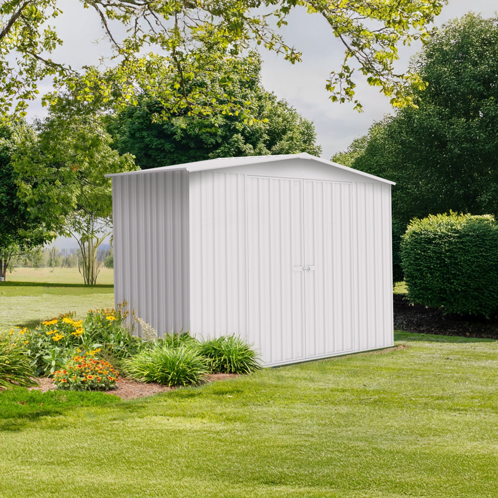3.00mW x 1.44mD x 2.30mH Garden Shed Highlander Double Door Zincalume