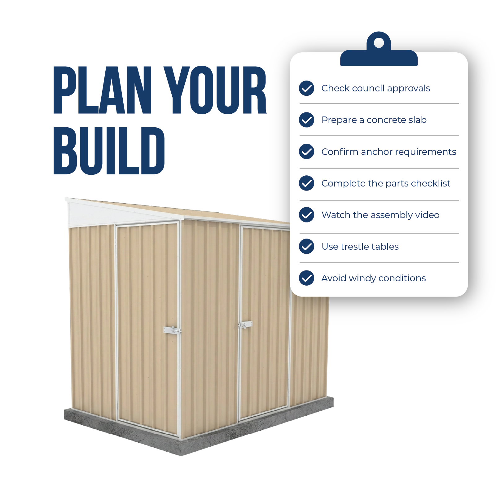 1.52mW x 2.26mD x 2.06mH Garden Shed Narrow Two Door