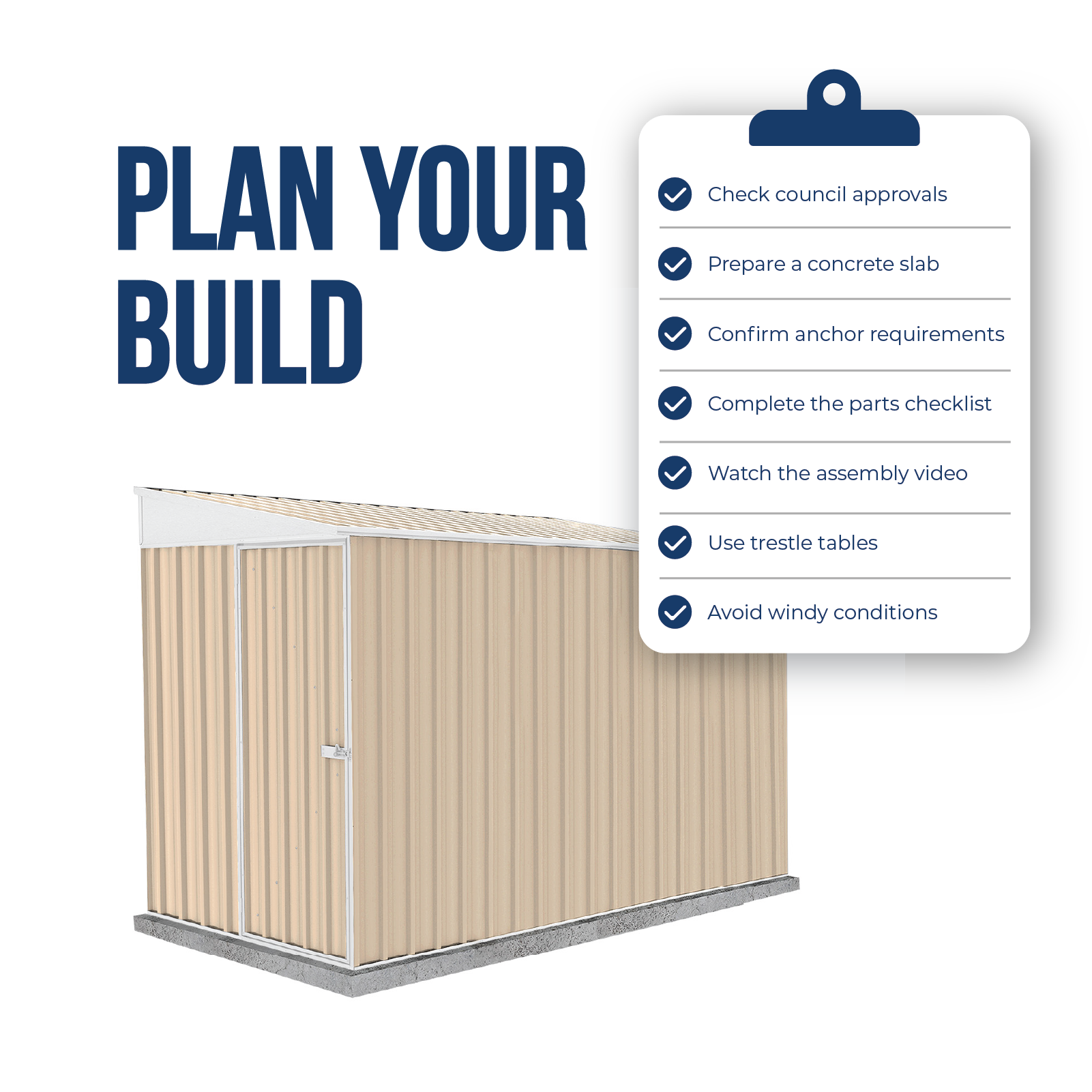 1.52mW x 3.00mD x 2.06mH Garden Shed Narrow Single Door