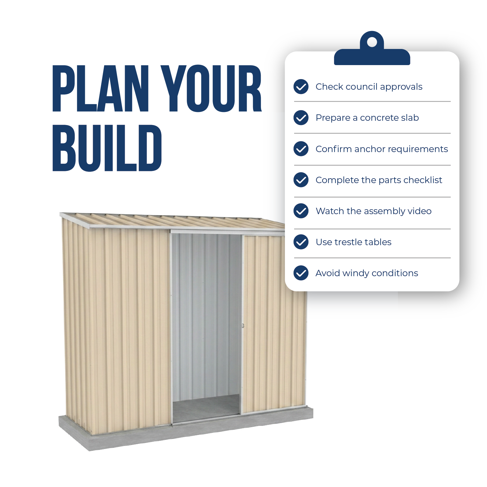 2.26mW x 0.78mD x 1.95mH Garden Shed Ezislider Single Door