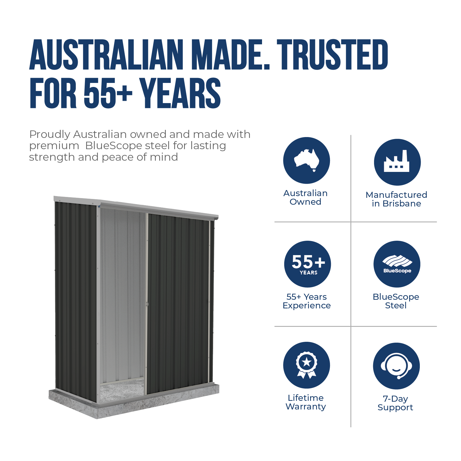 1.52mW x 0.78mD x 1.95mH Garden Shed Ezislider Single Door