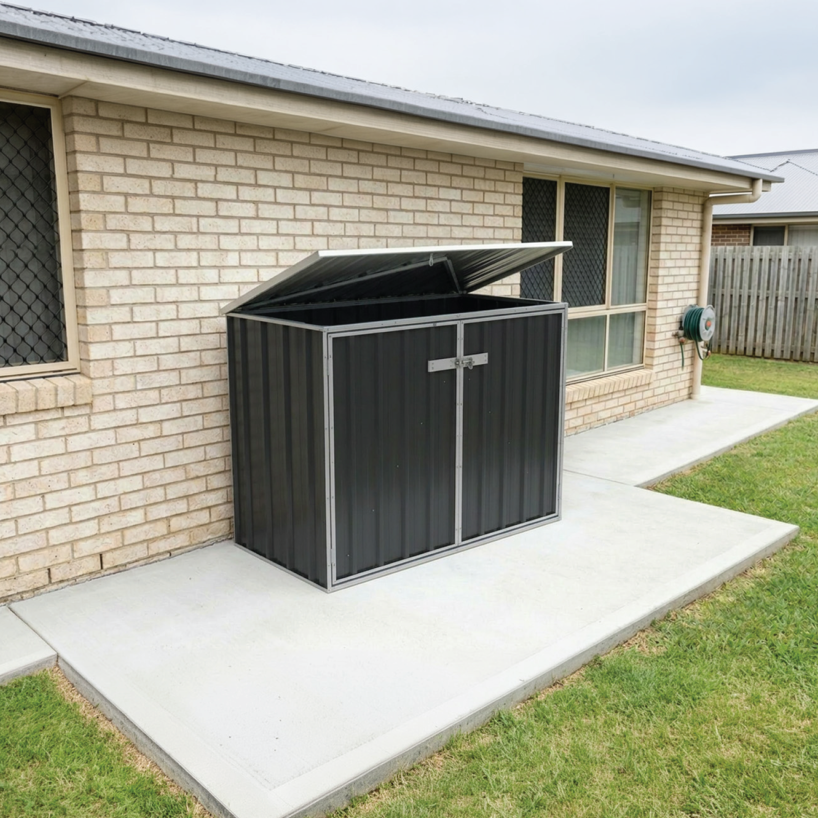 1.52mW x 0.78mD x 1.15mH Bin Cover Double Door with Anchors