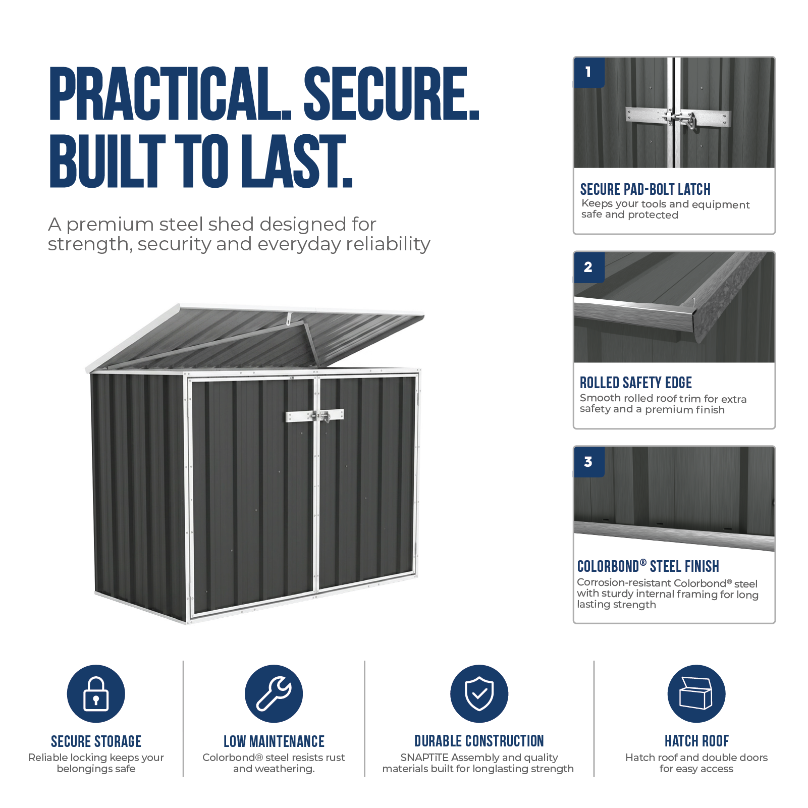 1.52mW x 0.78mD x 1.15mH Bin Cover Double Door with Anchors