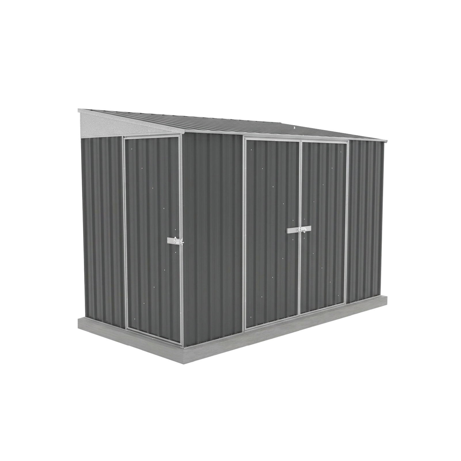 1.52mW x 3.00mD x 2.06mH Garden Shed Narrow Three Door