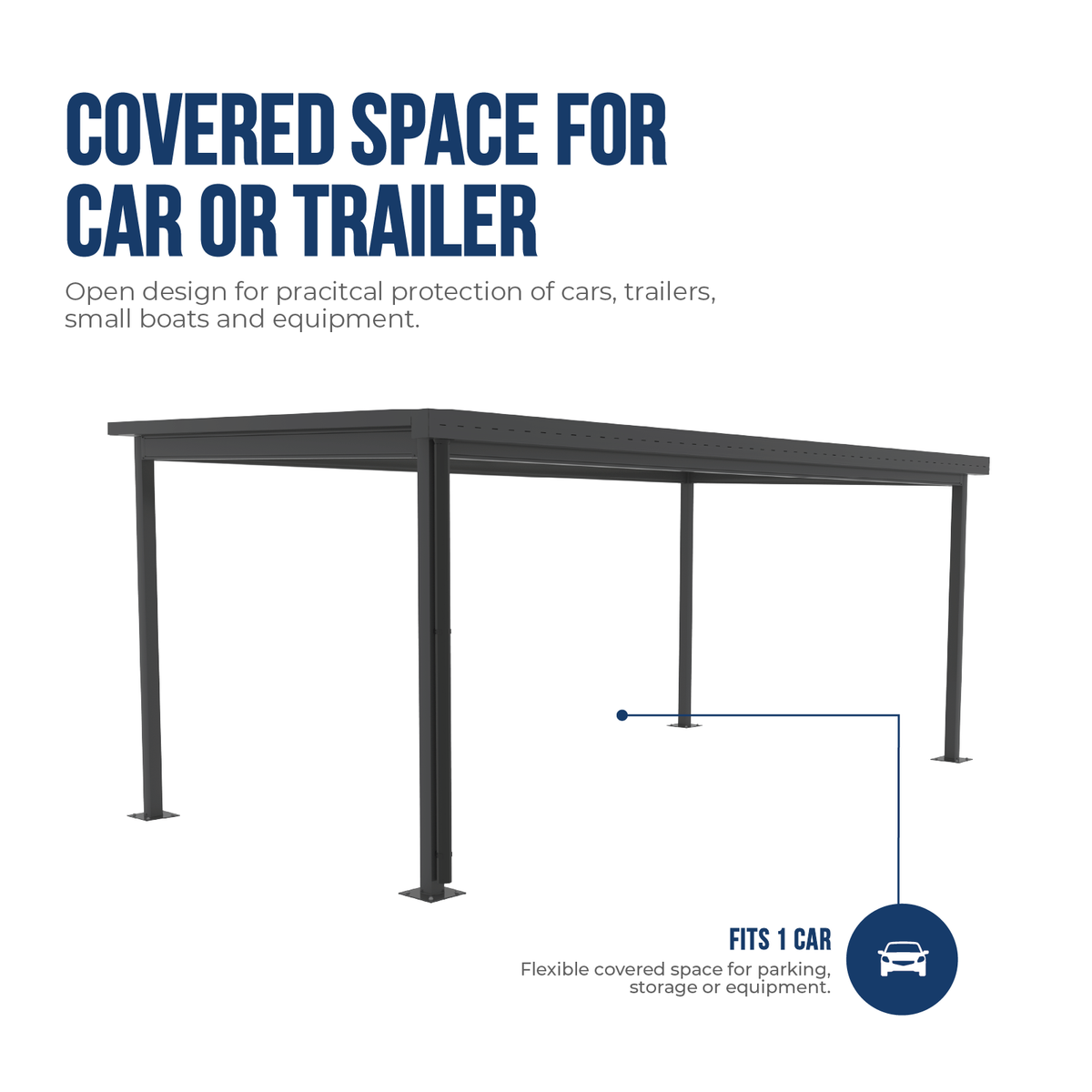3.11mW x 6.12mD x 2.60mH Insulated Single Skillion Carport