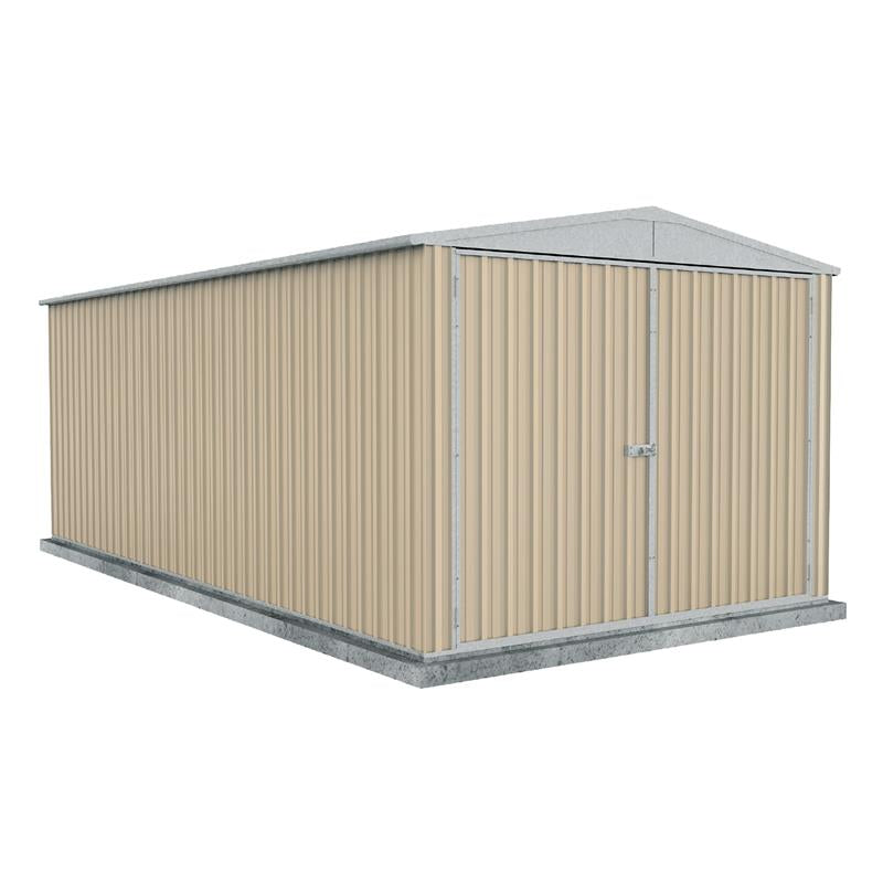Outlet - 3.00mW x 5.96mD x 2.30mH Garden Shed Highlander Three Door Paperbark with Zinc Channels