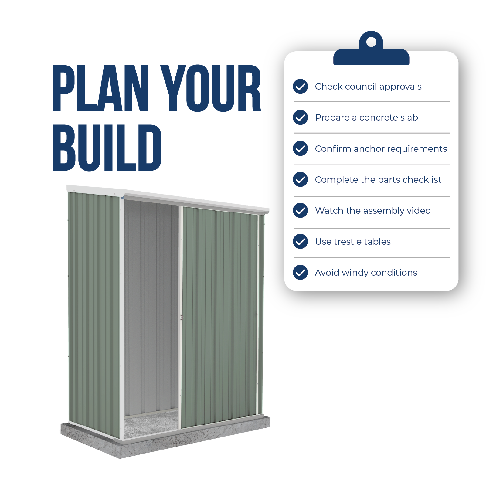 1.52mW x 0.78mD x 1.95mH Garden Shed Ezislider Single Door