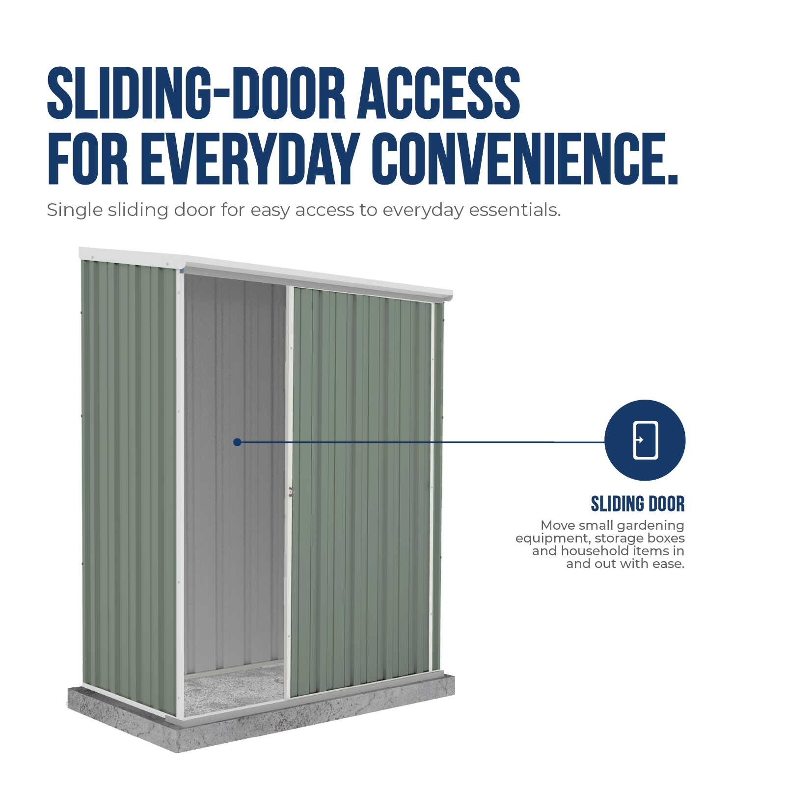 1.52mW x 0.78mD x 1.95mH Garden Shed Ezislider Single Door