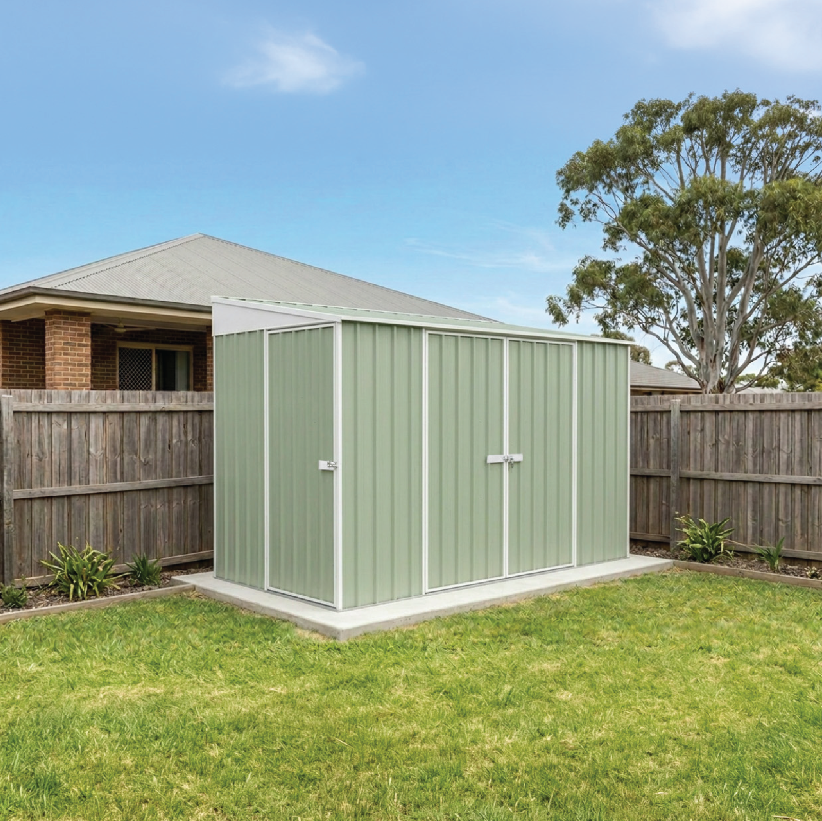 1.52mW x 3.00mD x 2.06mH Garden Shed Narrow Three Door
