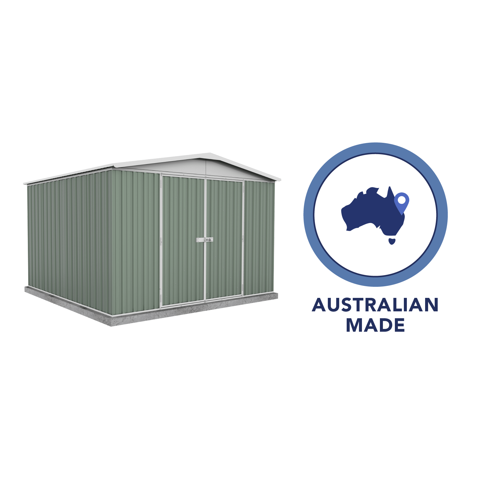 3.00mW x 2.92mD x 2.06mH Garden Shed Regent Double Door