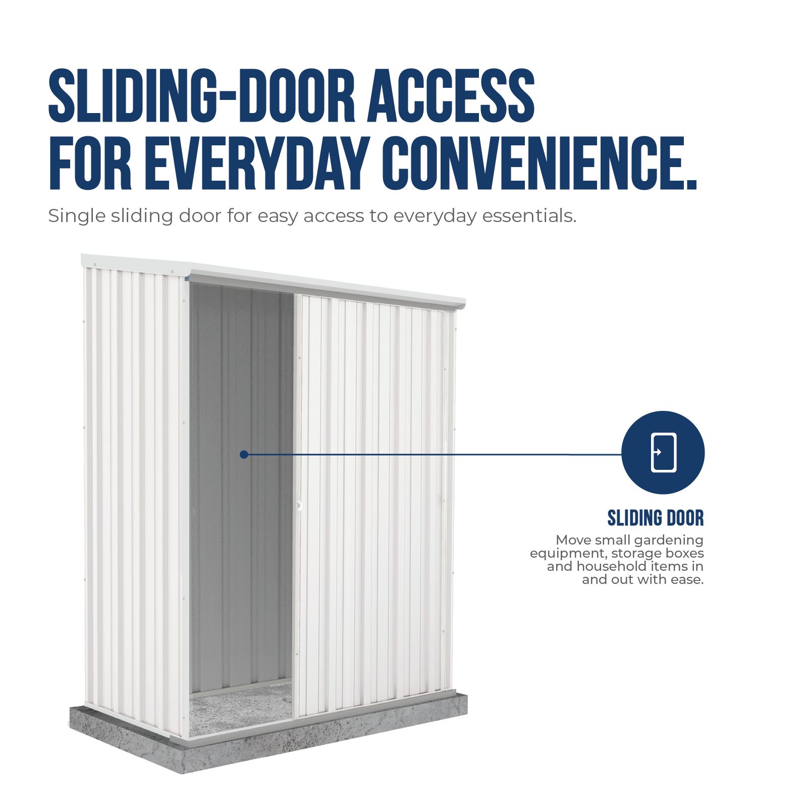 1.52mW x 0.78mD x 1.95mH Garden Shed Ezislider Single Door