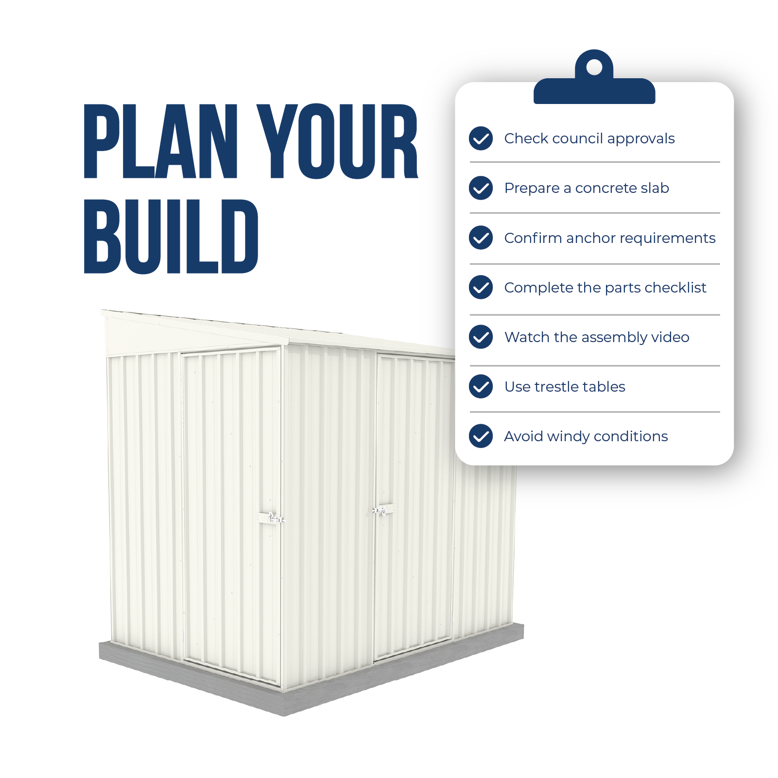 1.52mW x 2.26mD x 2.06mH Garden Shed Narrow Two Door