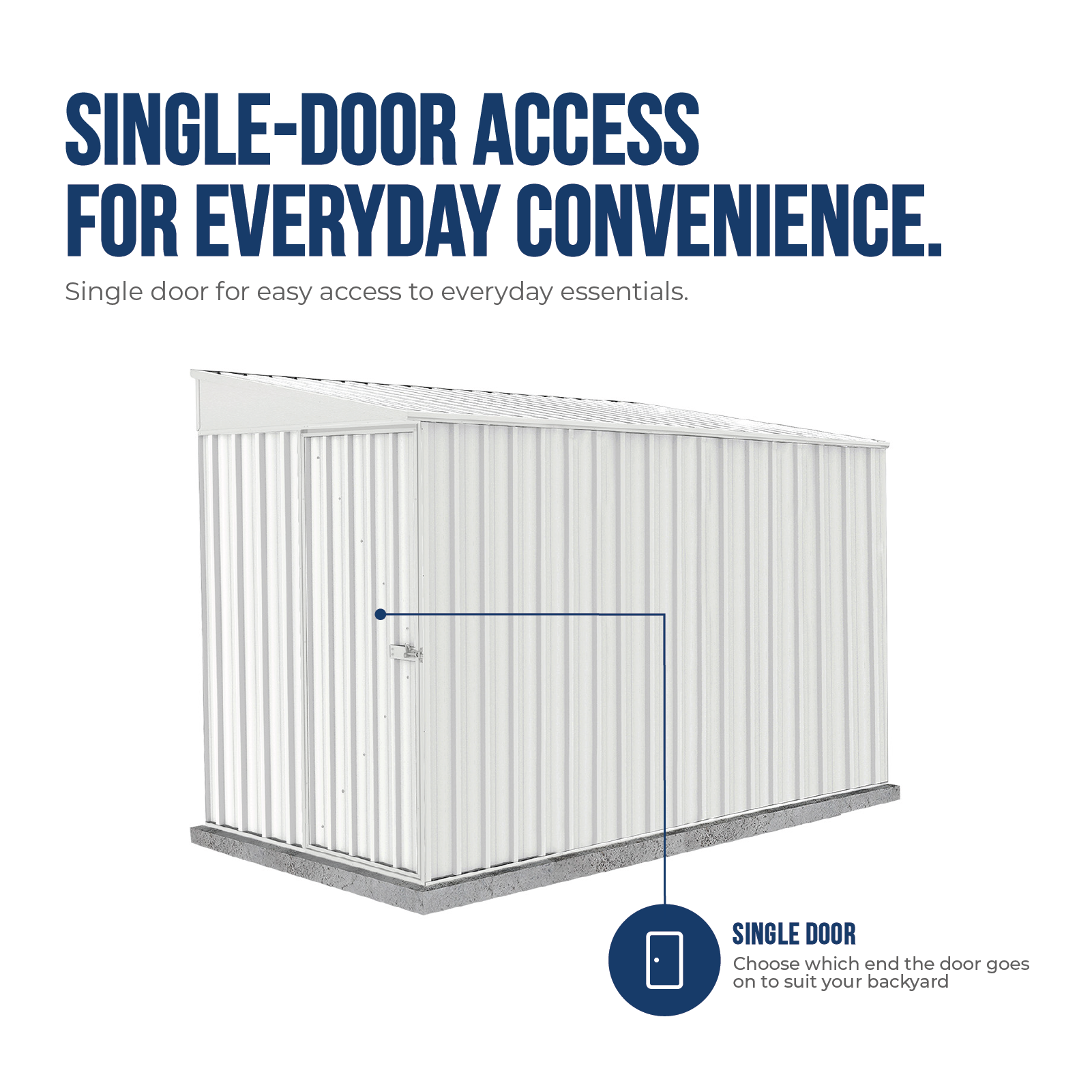 1.52mW x 3.00mD x 2.06mH Garden Shed Narrow Single Door