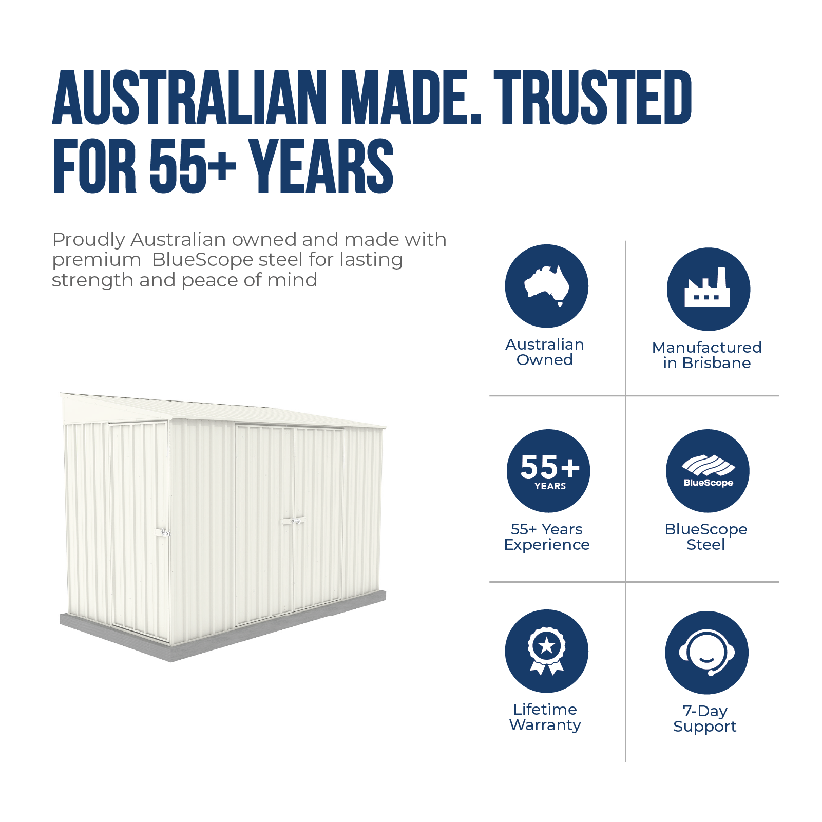 1.52mW x 3.00mD x 2.06mH Garden Shed Narrow Three Door