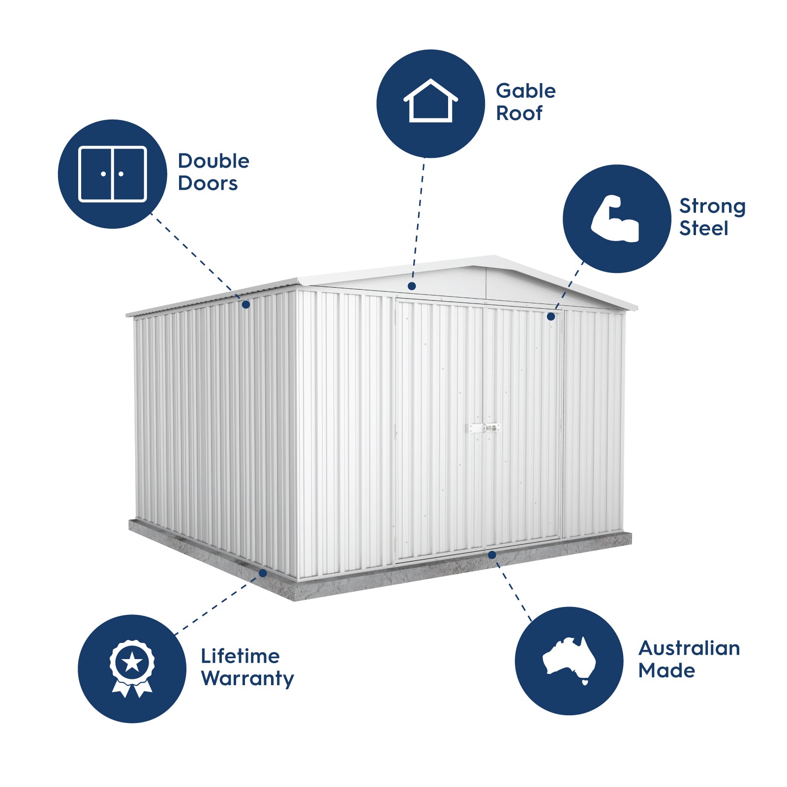 3.00mW x 2.92mD x 2.06mH Garden Shed Regent Double Door