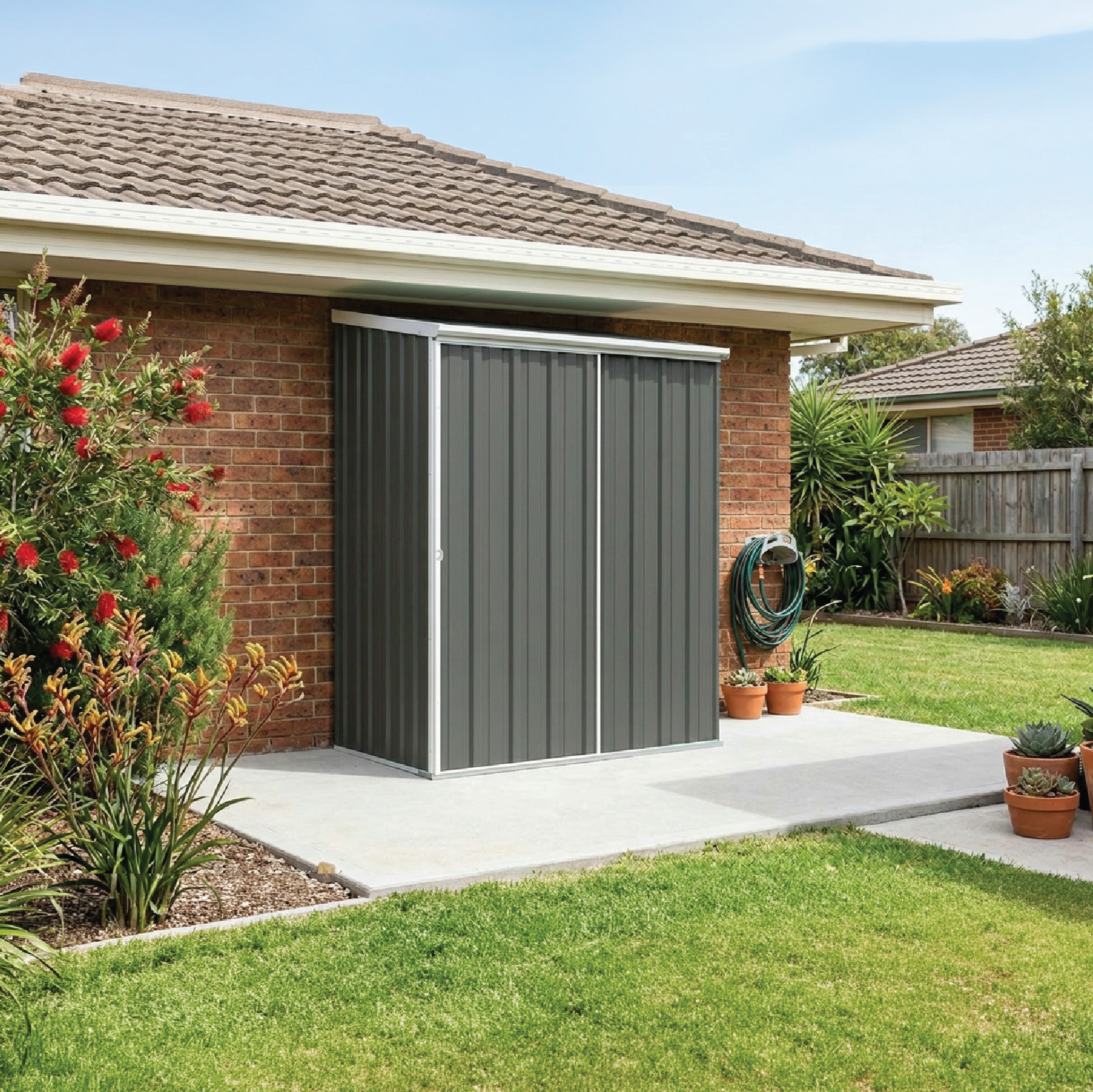 1.52mW x 0.78mD x 1.95mH Garden Shed Ezislider Single Door