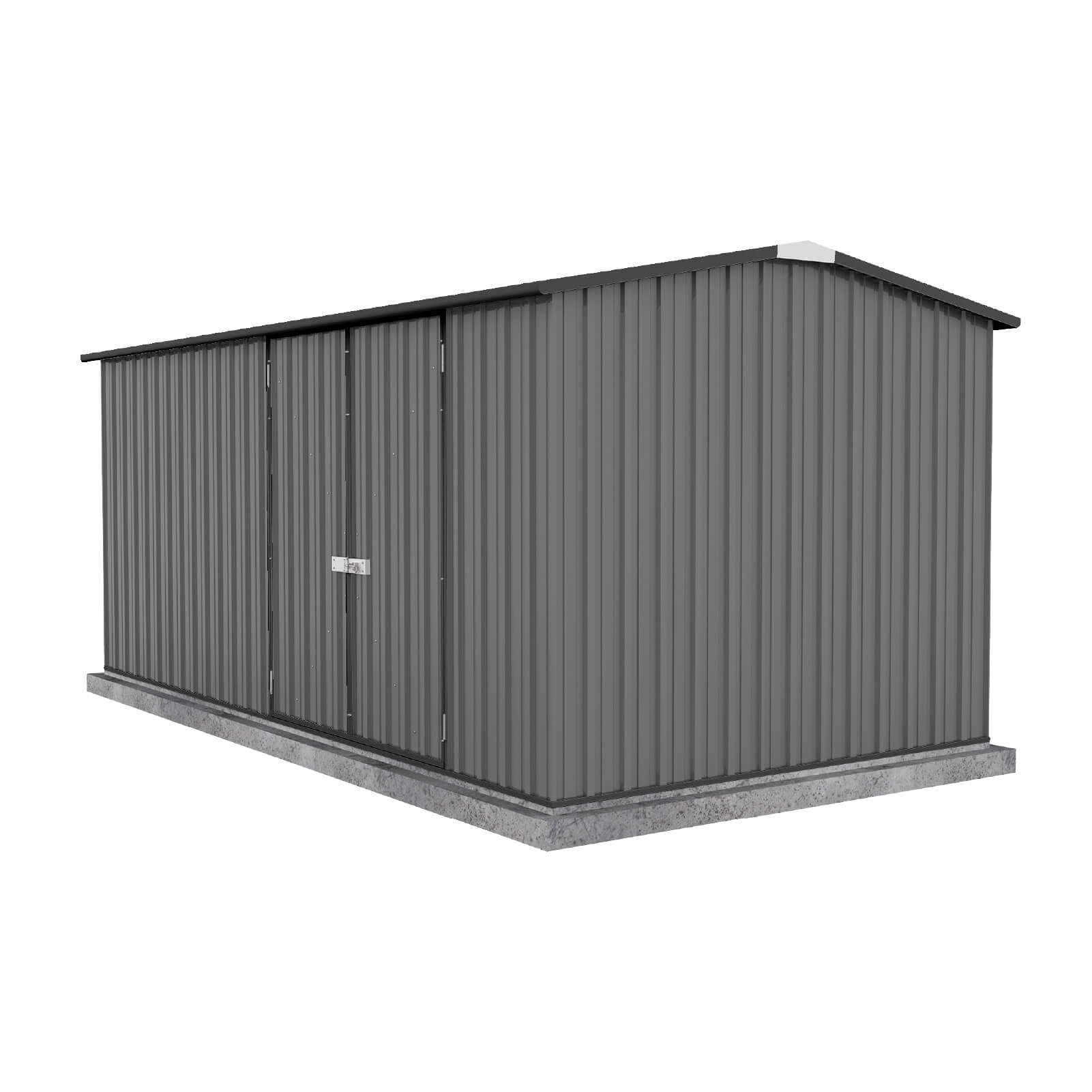 Outlet - 4.48mW x 2.26mD x 2.00mH Workshop Garden Shed - Double Door Woodland Grey with MN Channels