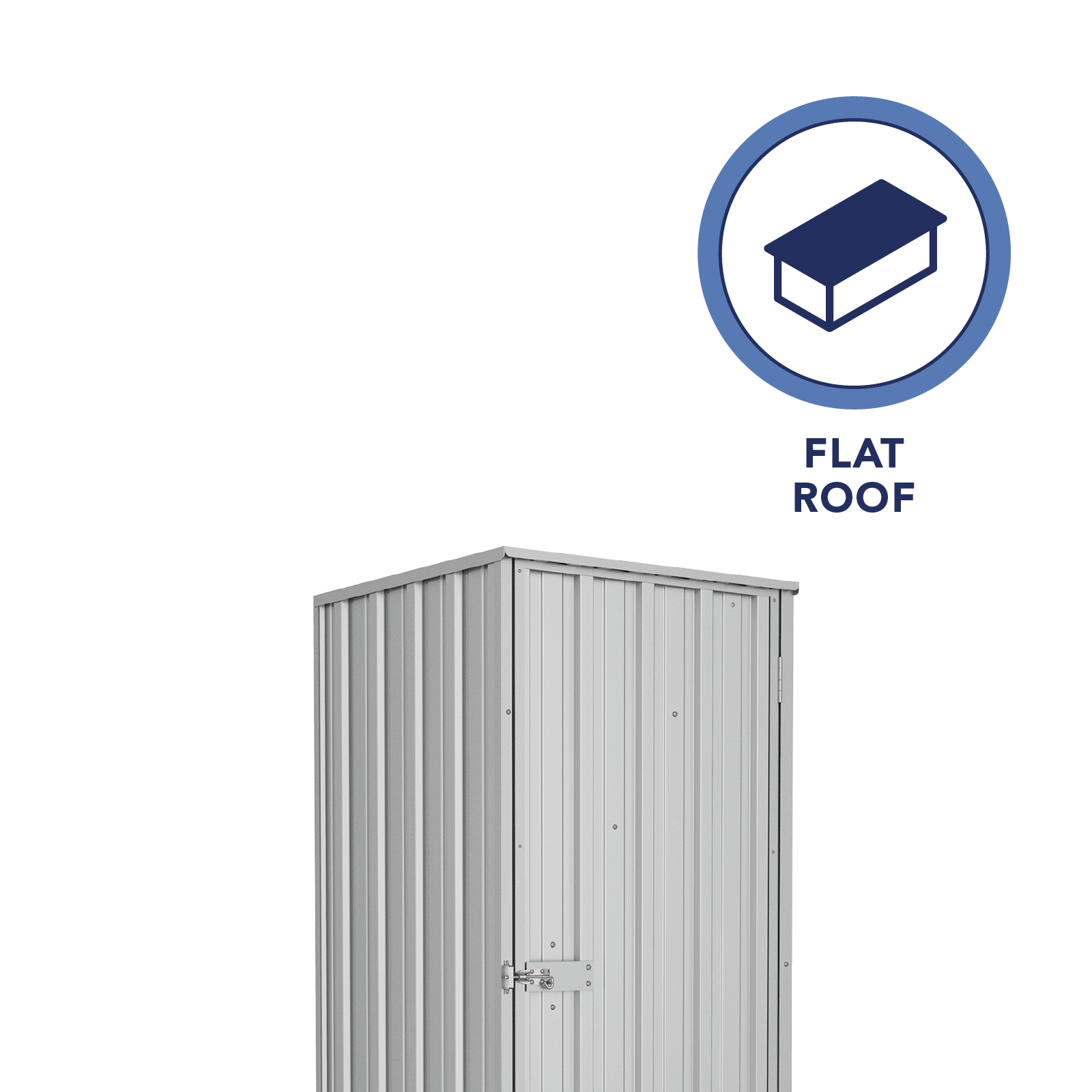 0.78mW x 0.78mD x 1.80mH Garden Shed Basic Single Door Zincalume