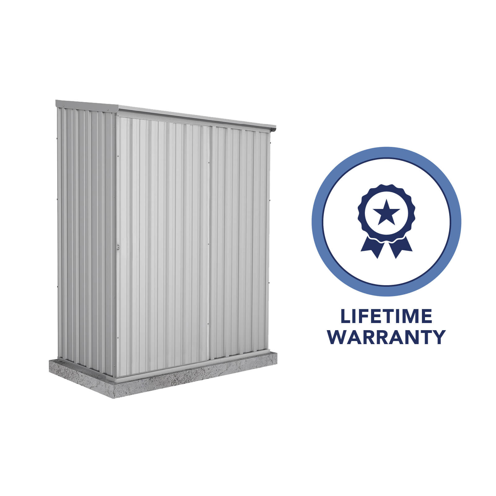 1.52mW x 0.78mD x 1.95mH Garden Shed Ezislider Single Door Zincalume
