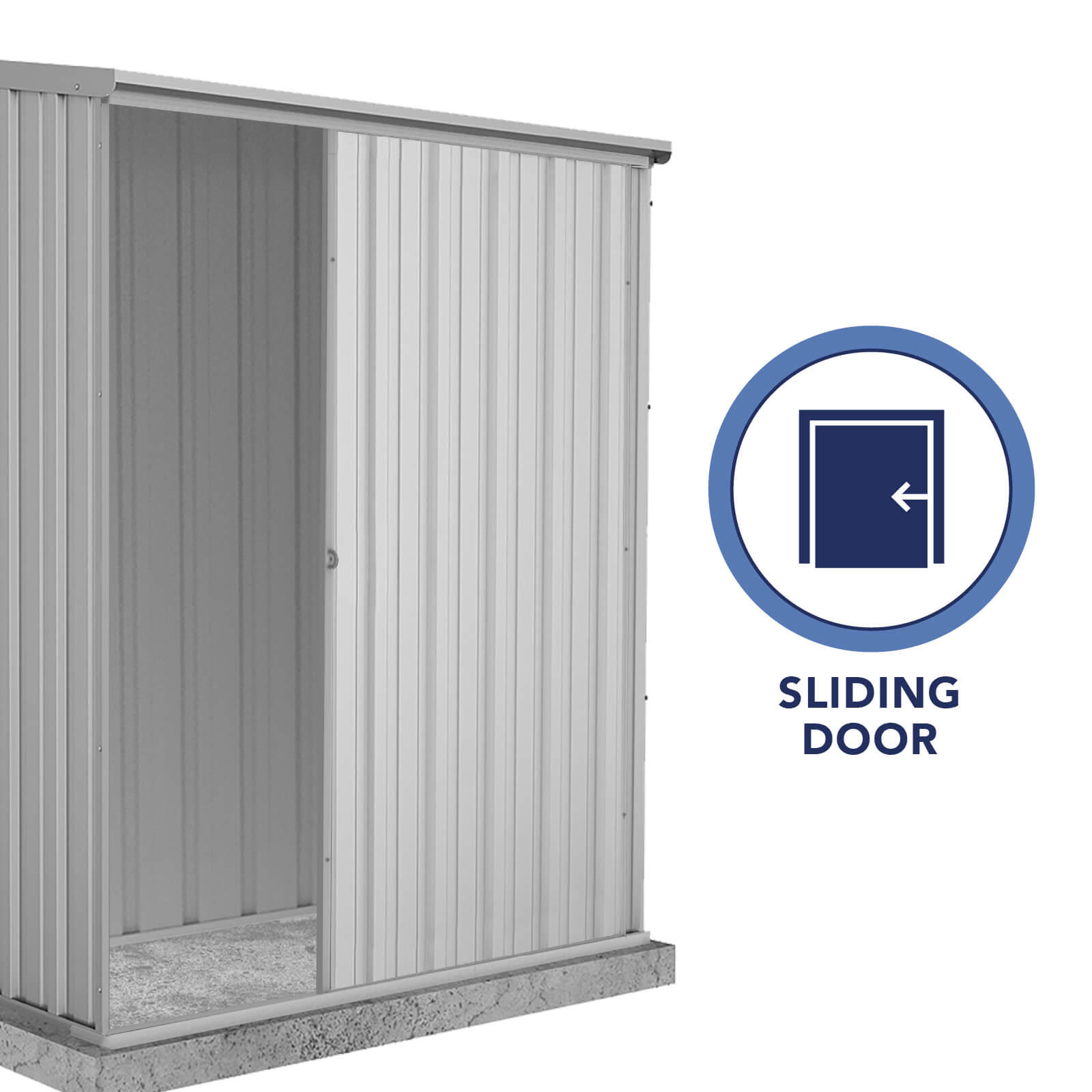 1.52mW x 0.78mD x 1.95mH Garden Shed Ezislider Single Door Zincalume