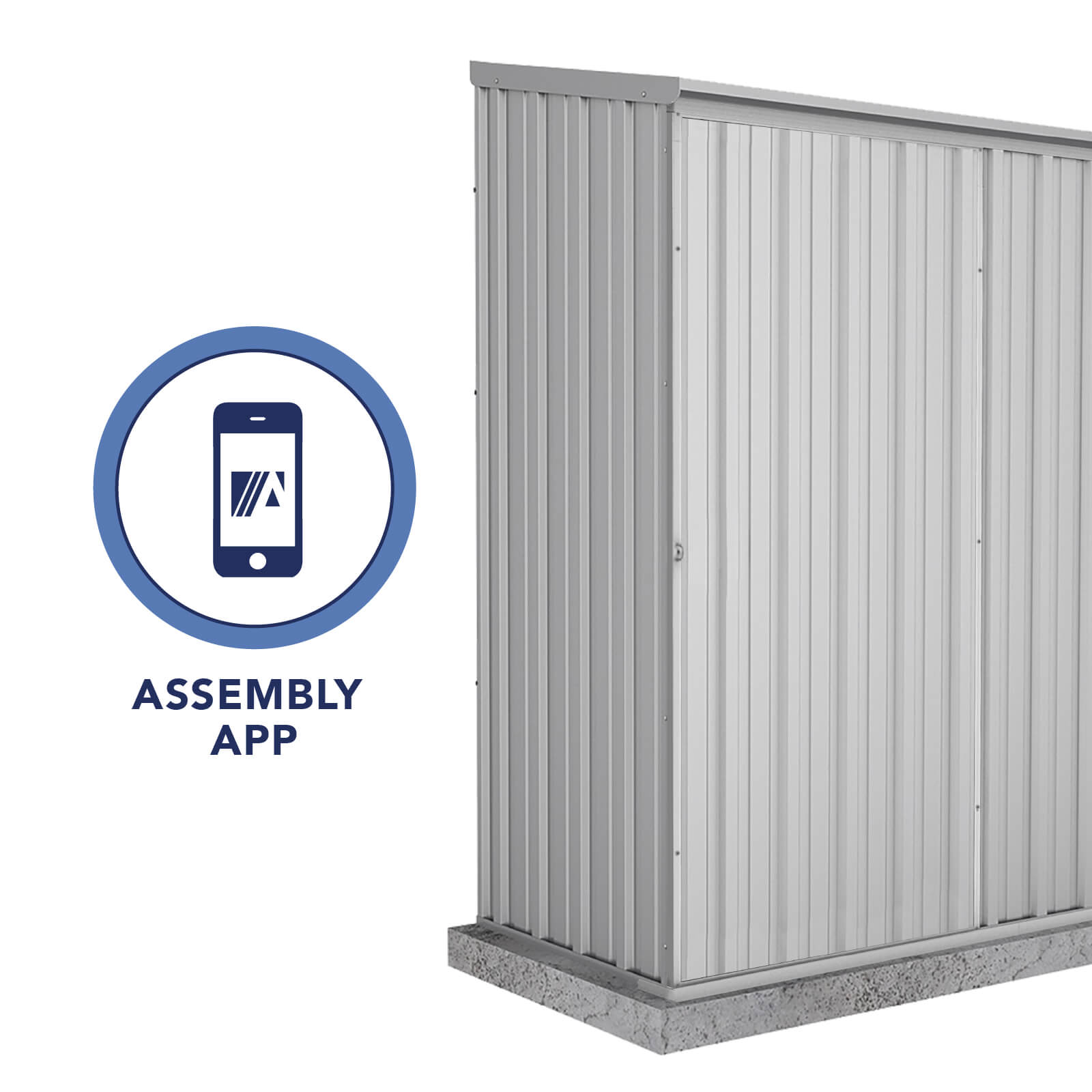 1.52mW x 0.78mD x 1.95mH Garden Shed Ezislider Single Door Zincalume