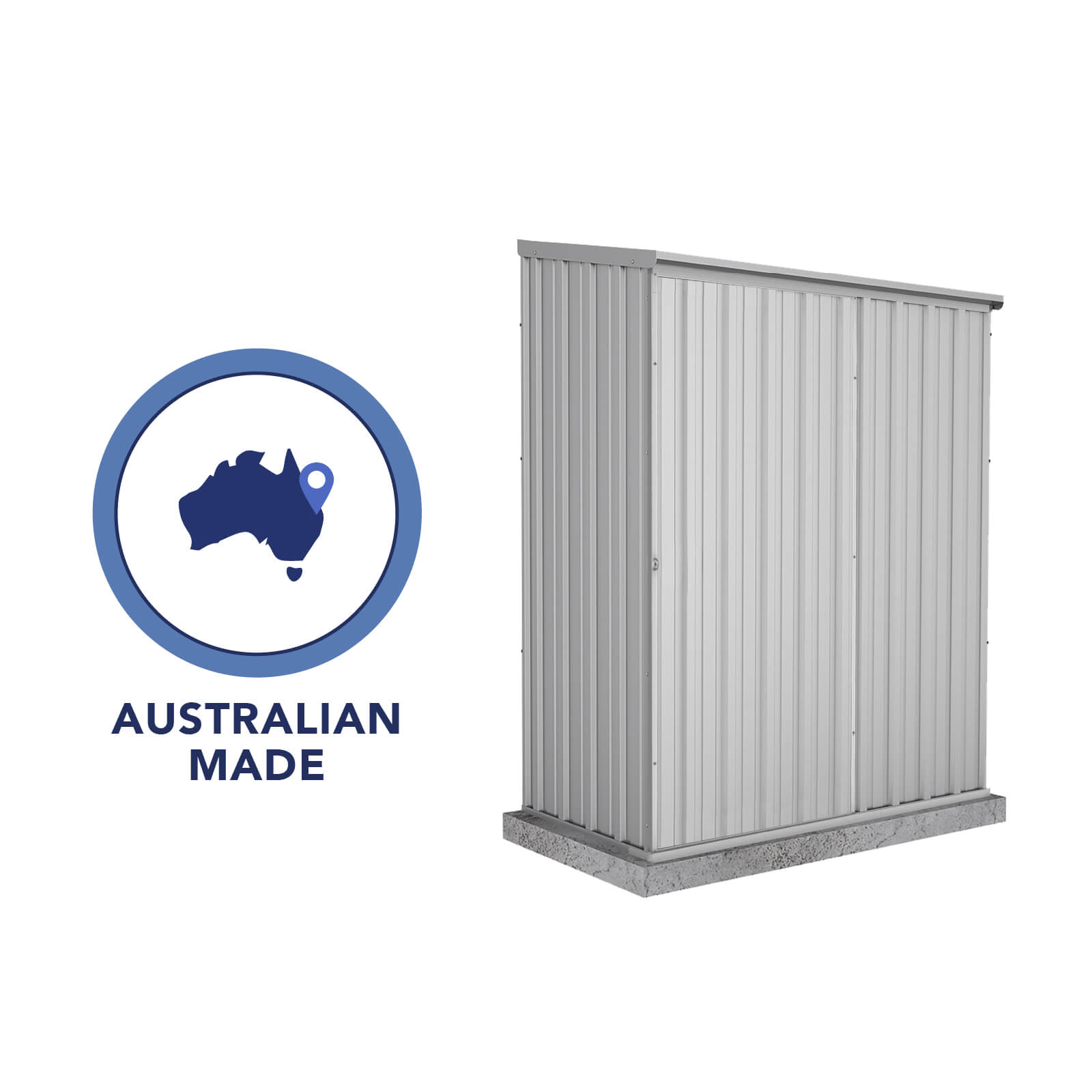 1.52mW x 0.78mD x 1.95mH Garden Shed Ezislider Single Door Zincalume