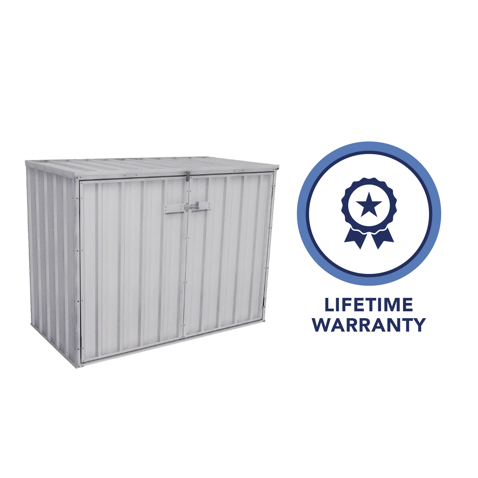 1.52mW x 0.78mD x 1.15mH Bin Cover Double Door Zincalume