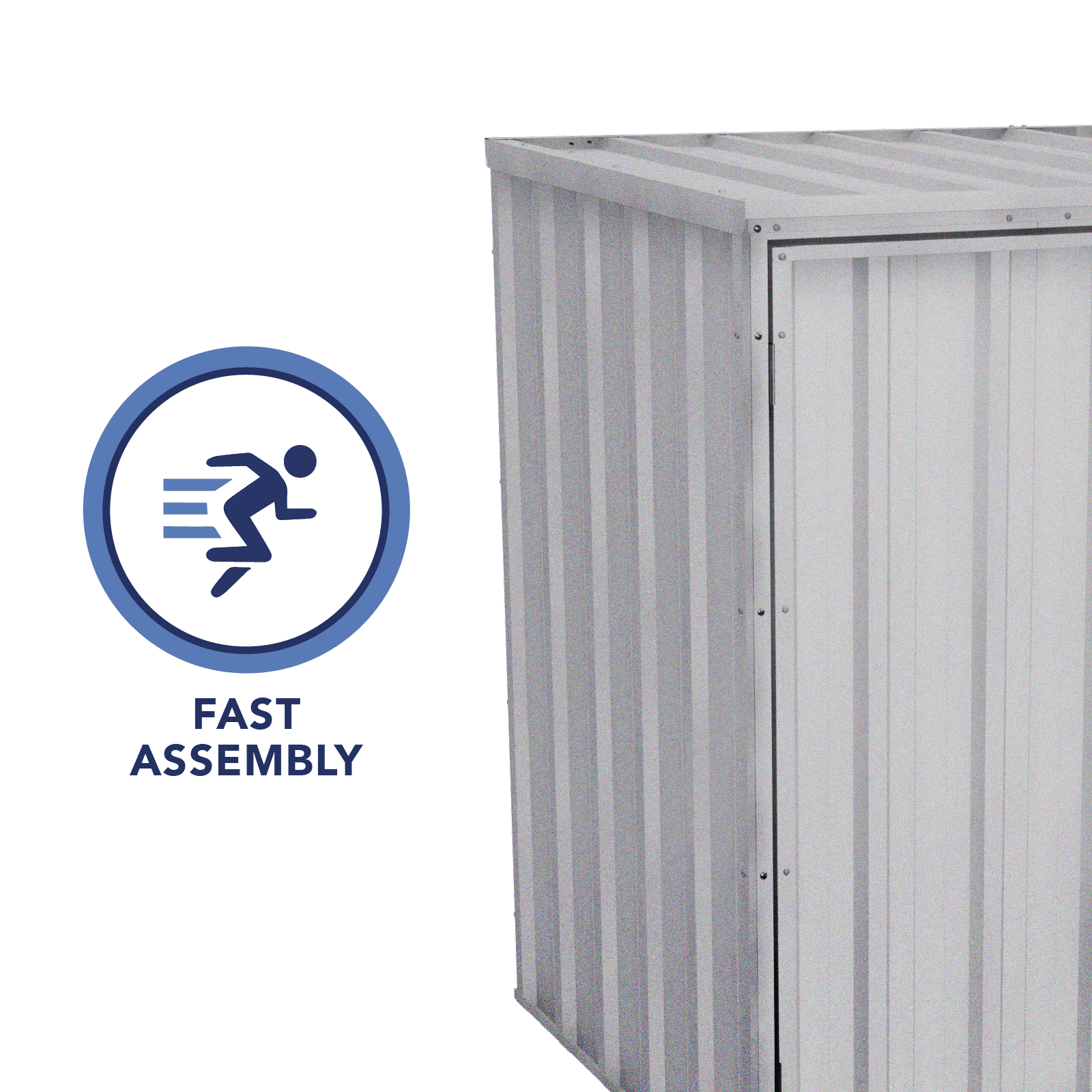 1.52mW x 0.78mD x 1.15mH Bin Cover Double Door Zincalume