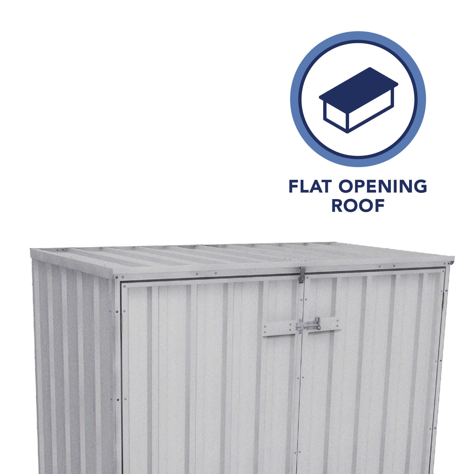 1.52mW x 0.78mD x 1.15mH Bin Cover Double Door Zincalume