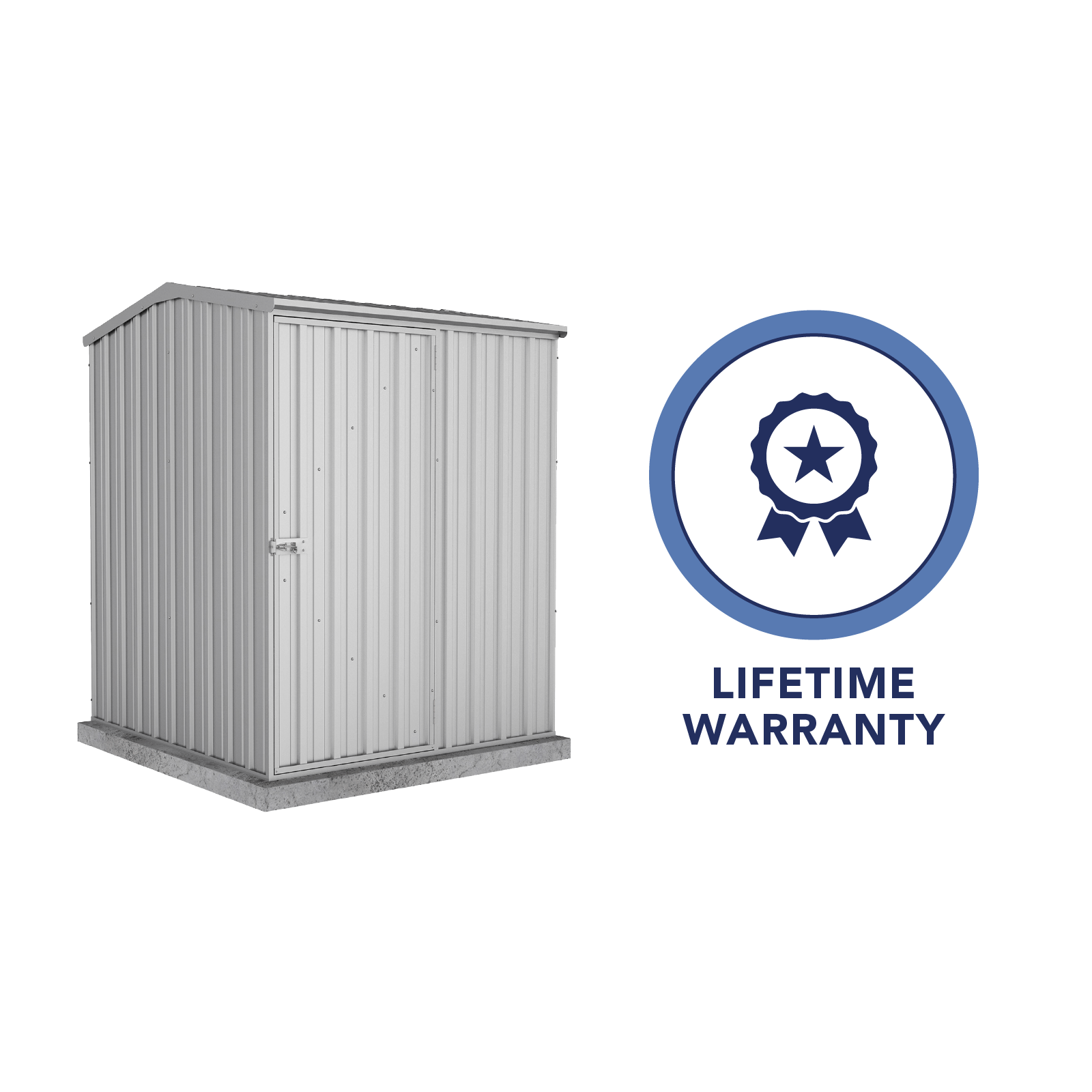 1.52mW x 1.52mD x 1.95mH Garden Shed Premier Single Door Zincalume