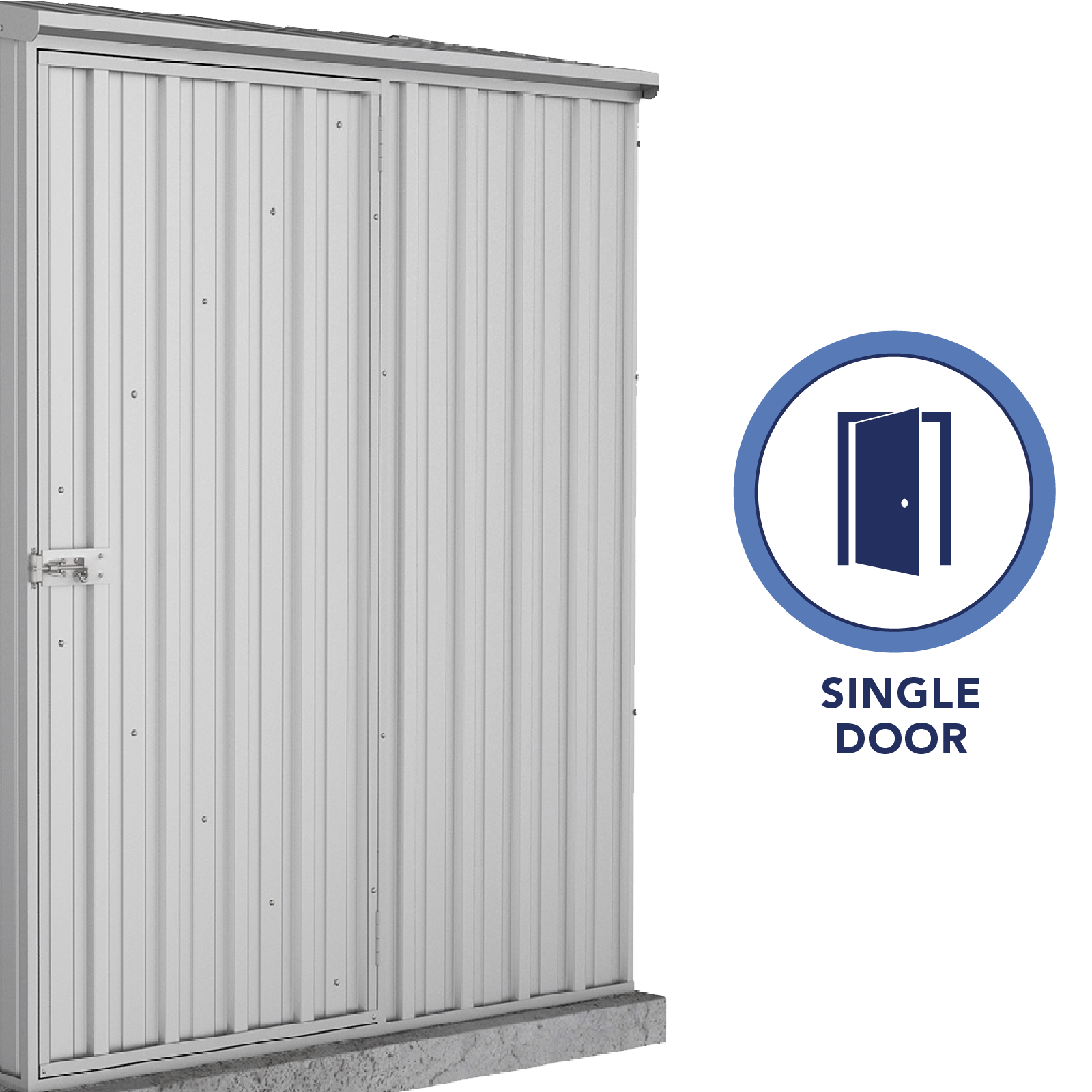 1.52mW x 1.52mD x 1.95mH Garden Shed Premier Single Door Zincalume