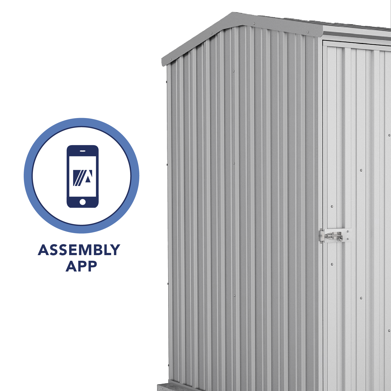 1.52mW x 1.52mD x 1.95mH Garden Shed Premier Single Door Zincalume