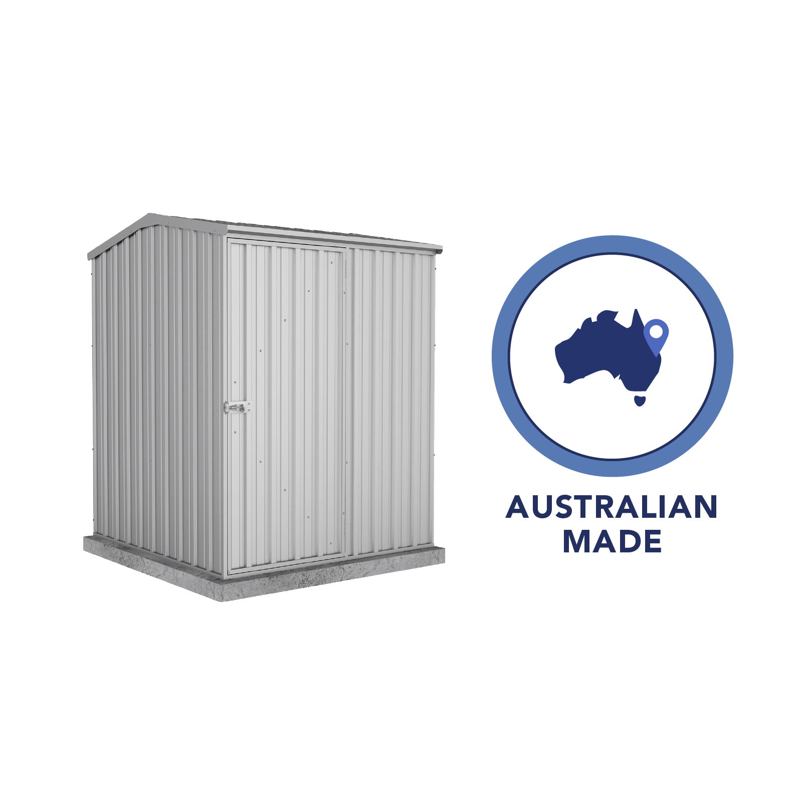 1.52mW x 1.52mD x 1.95mH Garden Shed Premier Single Door Zincalume