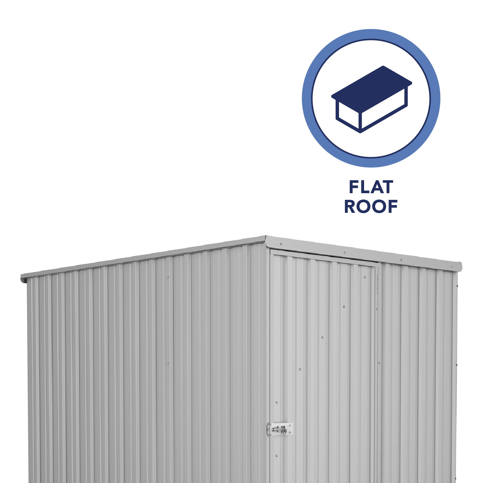 1.52mW x 2.26mD x 1.80mH Garden Shed Basic Single Door Zincalume