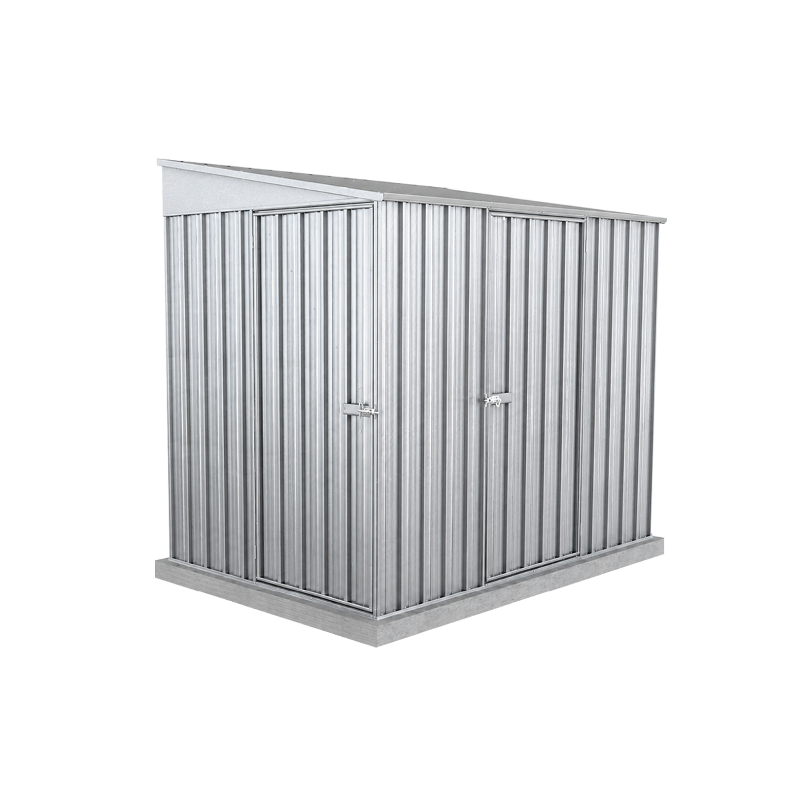 1.52mW x 2.26mD x 2.06mH Garden Shed Narrow Two Door Zincalume