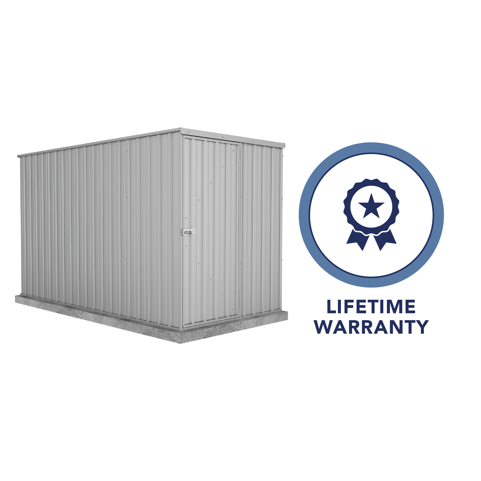1.52mW x 3.00mD x 1.80mH Garden Shed Basic Single Door Zincalume