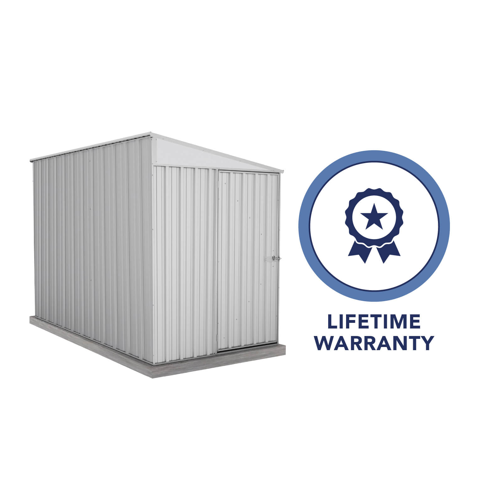 1.52mW x 3.00mD x 2.06mH Garden Shed Narrow Single Door Zincalume