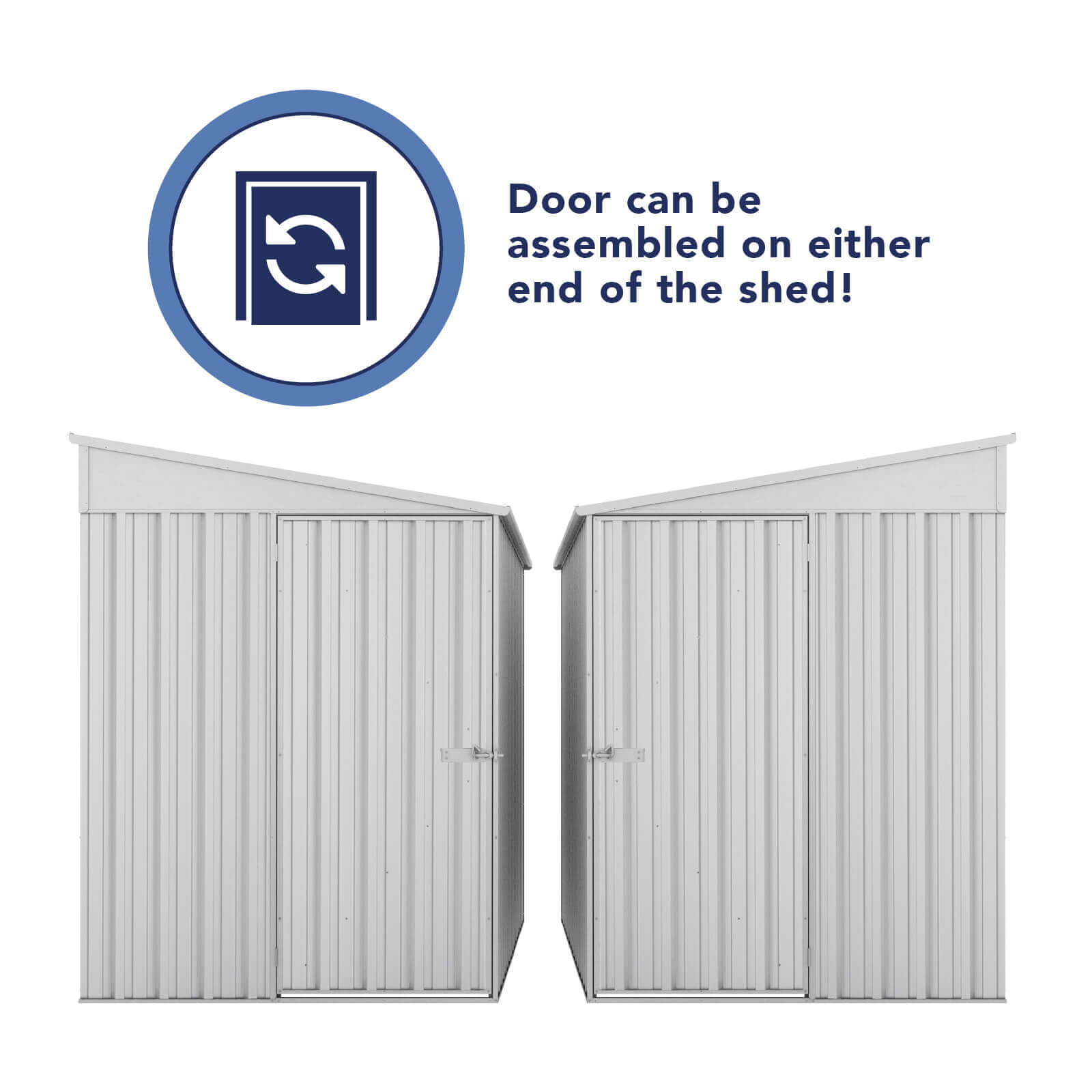 1.52mW x 3.00mD x 2.06mH Garden Shed Narrow Single Door Zincalume