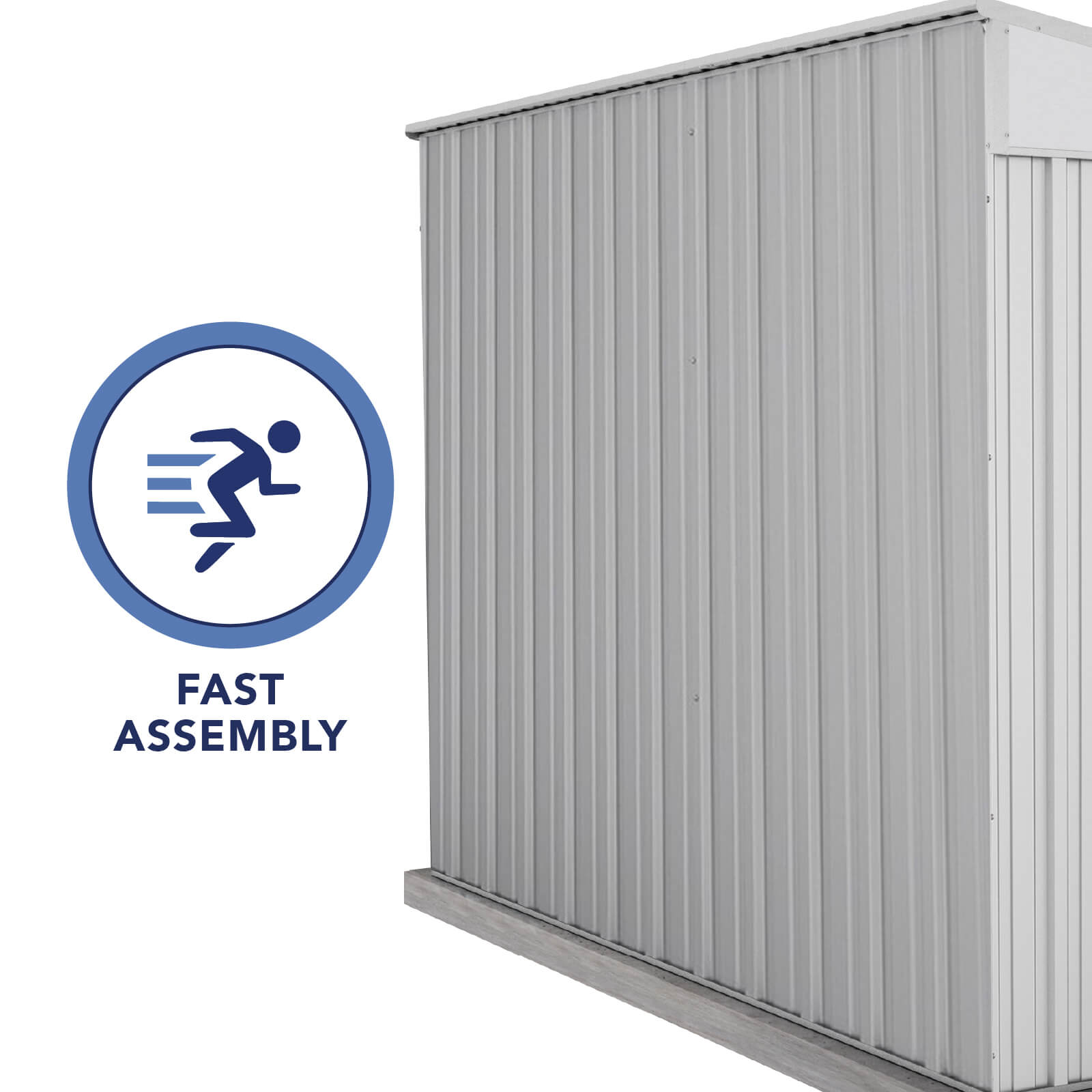 1.52mW x 3.00mD x 2.06mH Garden Shed Narrow Single Door Zincalume