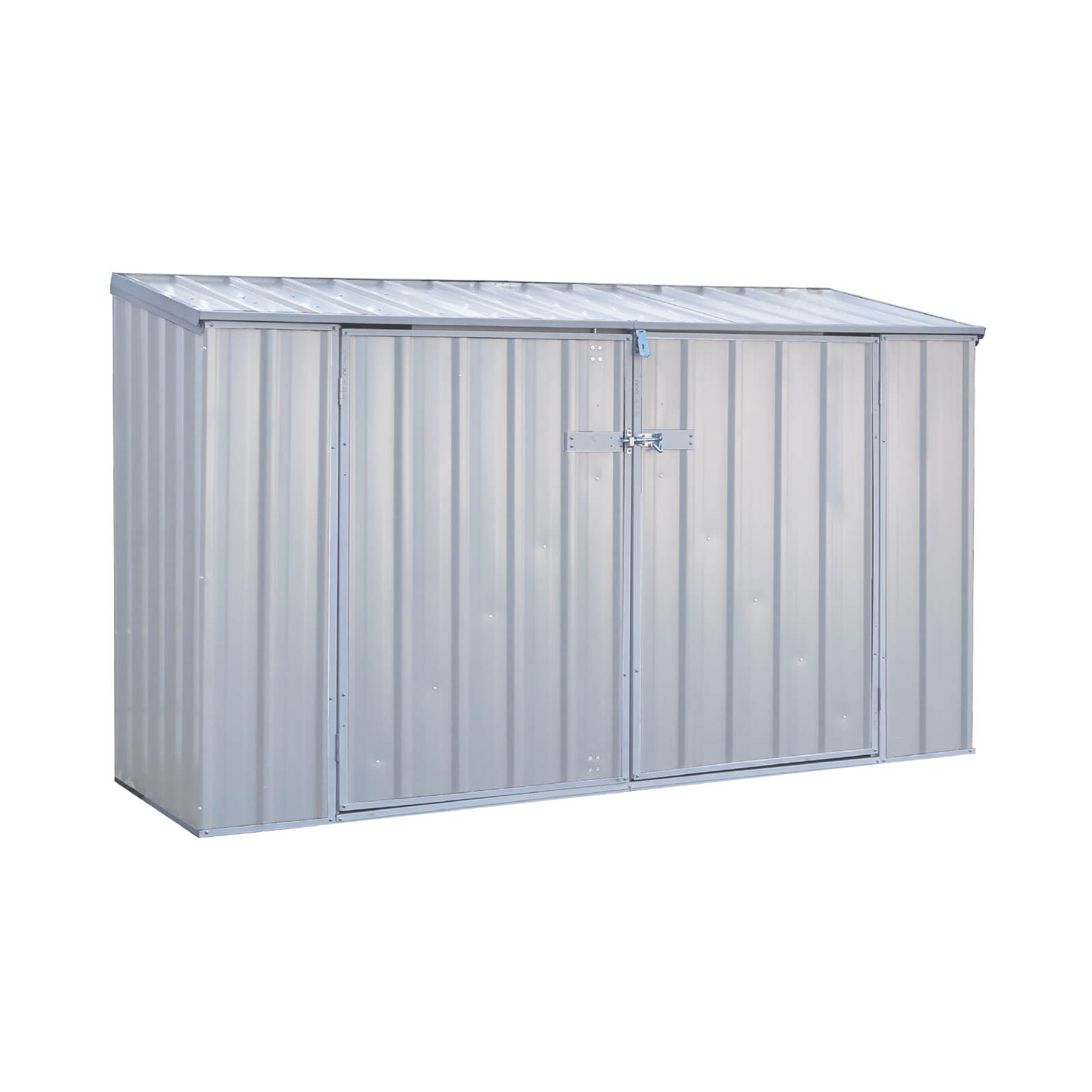 2.26mW x 0.78mD x 1.31mH Bike Shed Double Door Zincalume