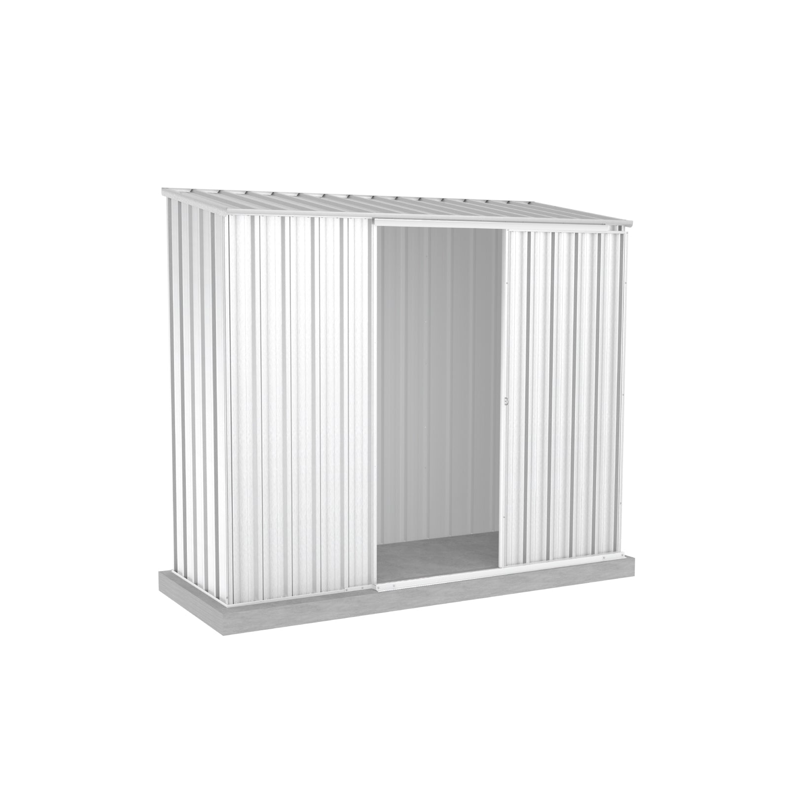 2.26mW x 0.78mD x 1.95mH Garden Shed Ezislider Single Door Zincalume