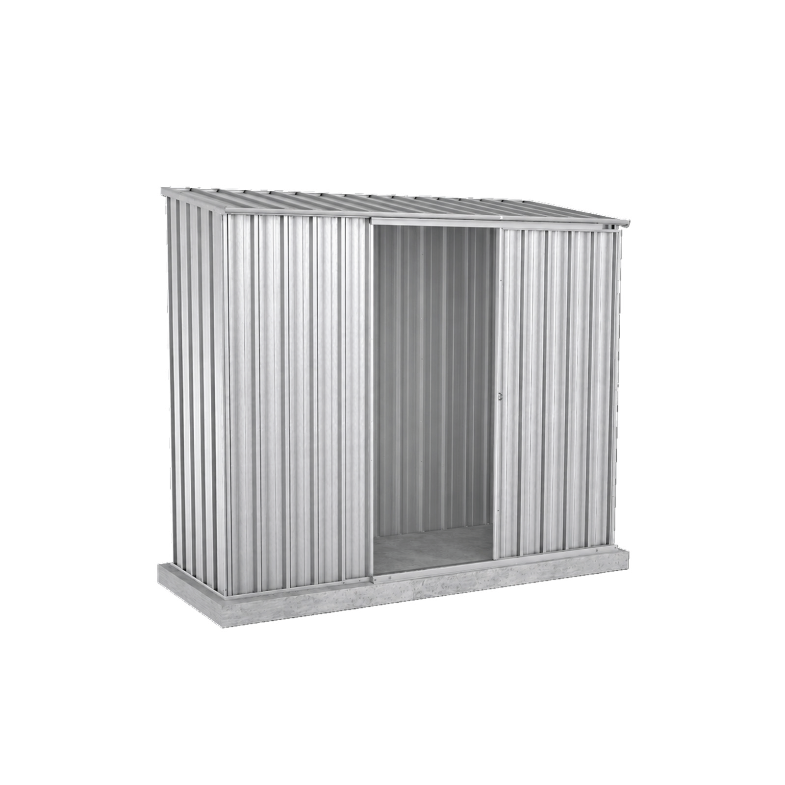 2.26mW x 0.78mD x 1.95mH Garden Shed Ezislider Single Door Zincalume