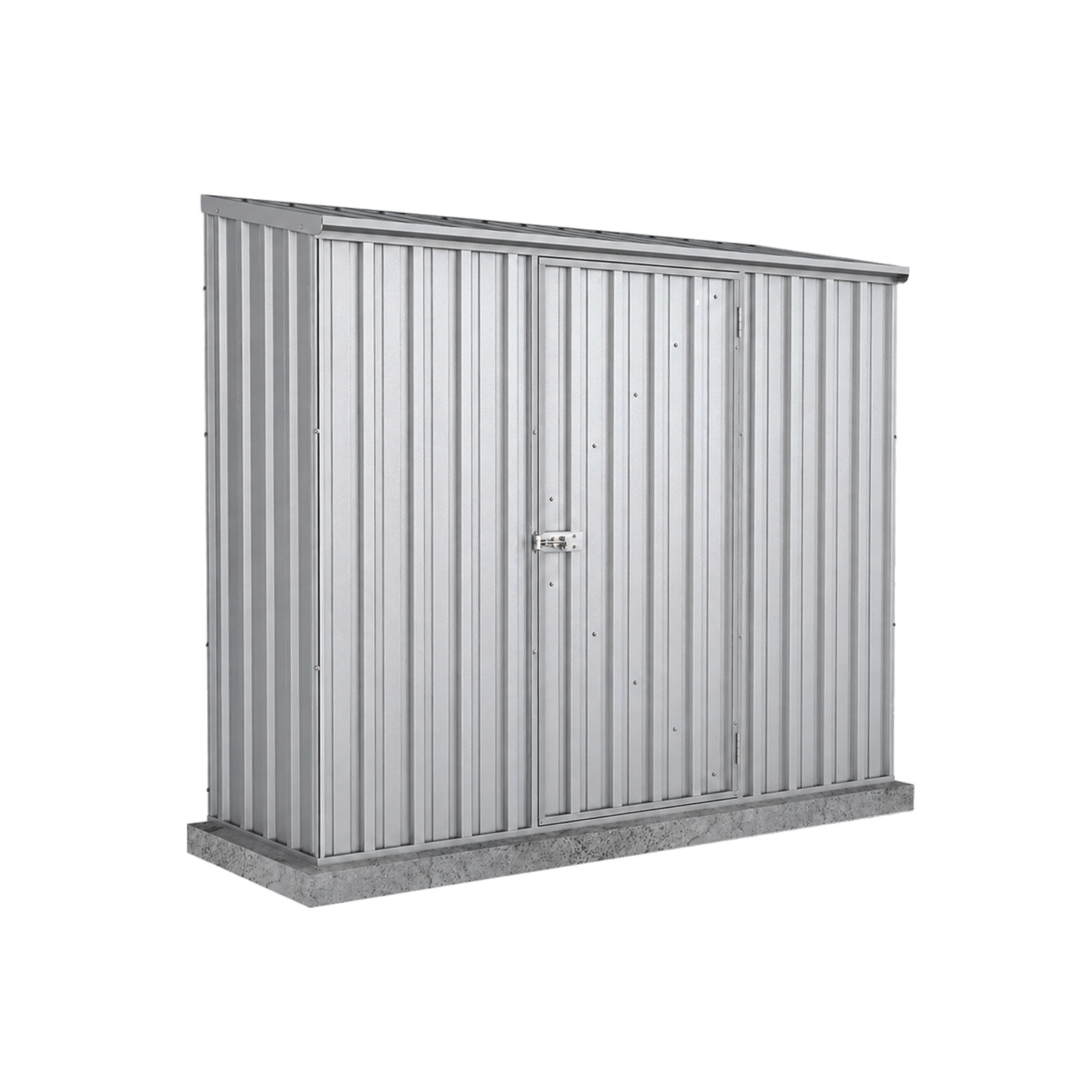2.26mW x 0.78mD x 1.95mH Garden Shed Space Saver Single Door Zincalume