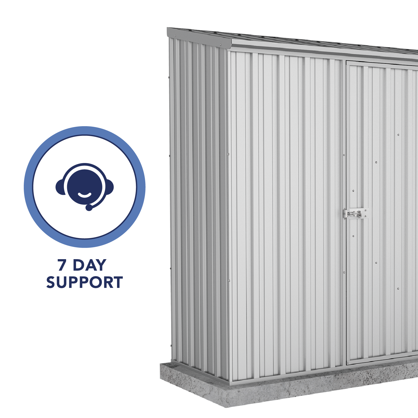 2.26mW x 0.78mD x 1.95mH Garden Shed Space Saver Single Door Zincalume
