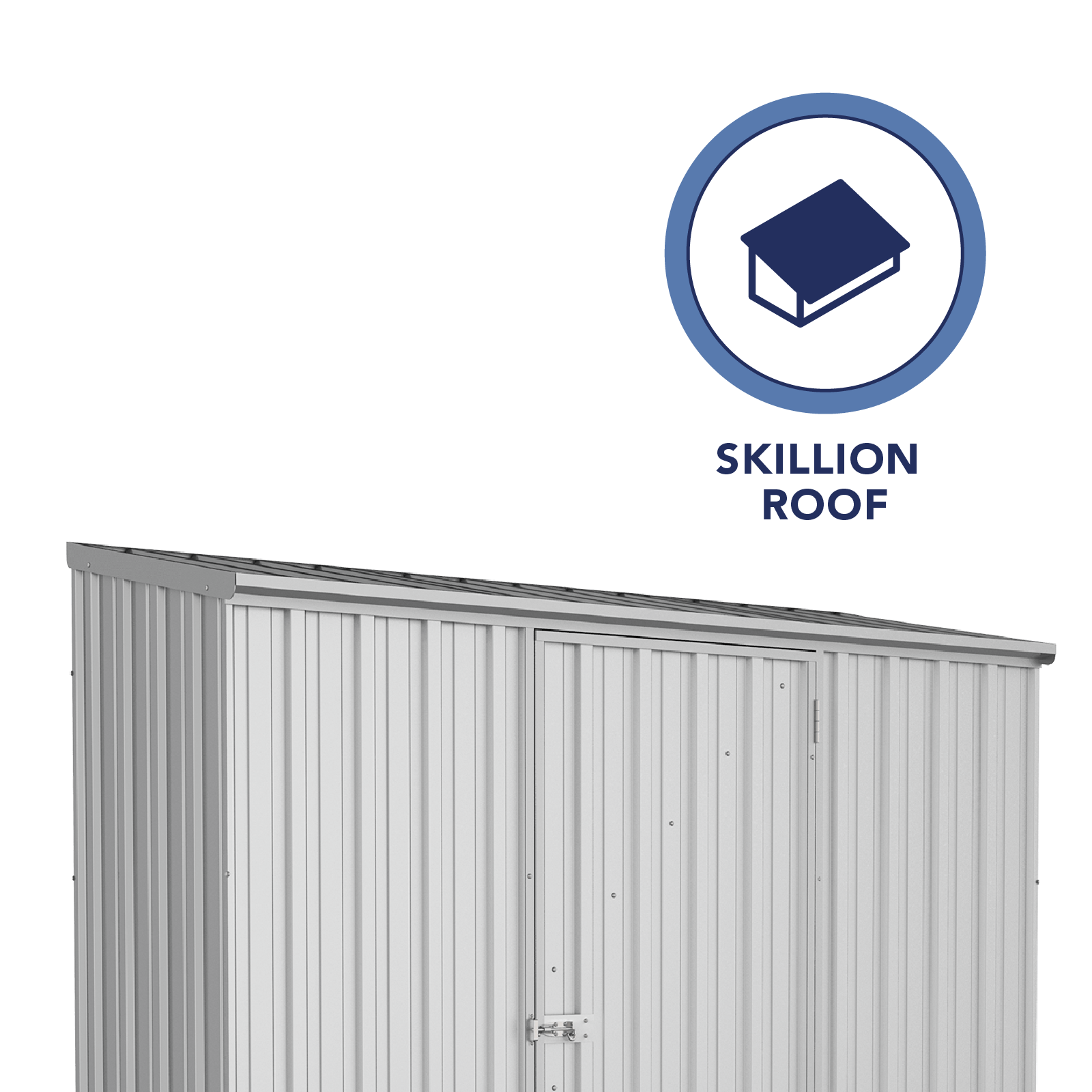 2.26mW x 0.78mD x 1.95mH Garden Shed Space Saver Single Door Zincalume
