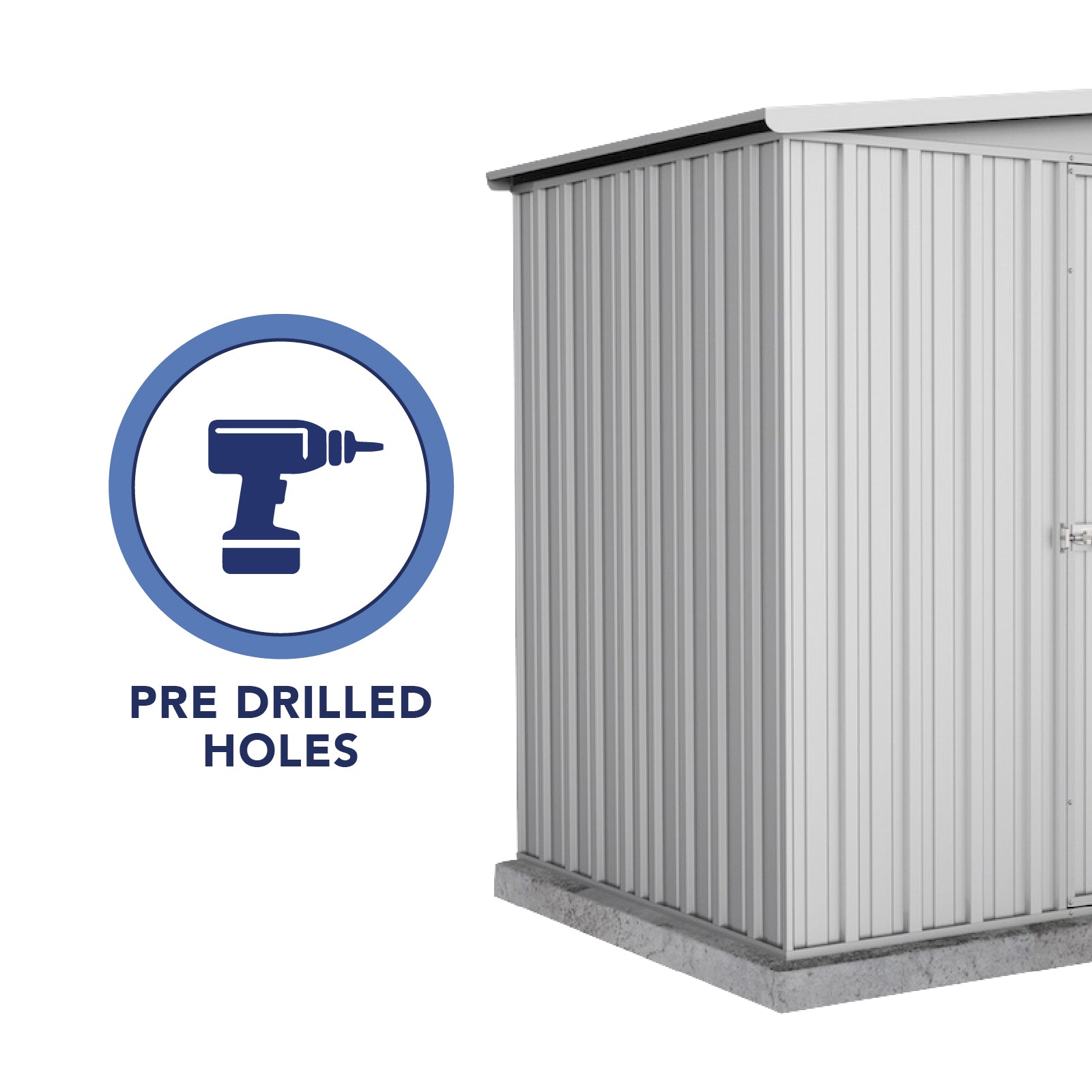 2.26mW x 1.44mD x 2.00mH Garden Shed Regent Single Door Zincalume