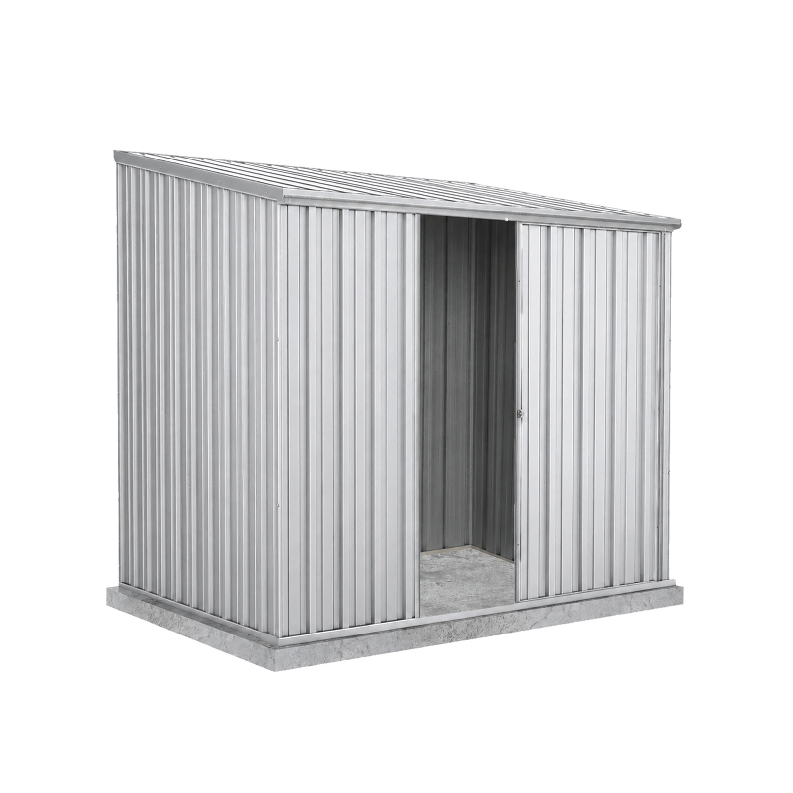 2.26mW x 1.52mD x 2.08mH Garden Shed Ezislider Single Door Zincalume