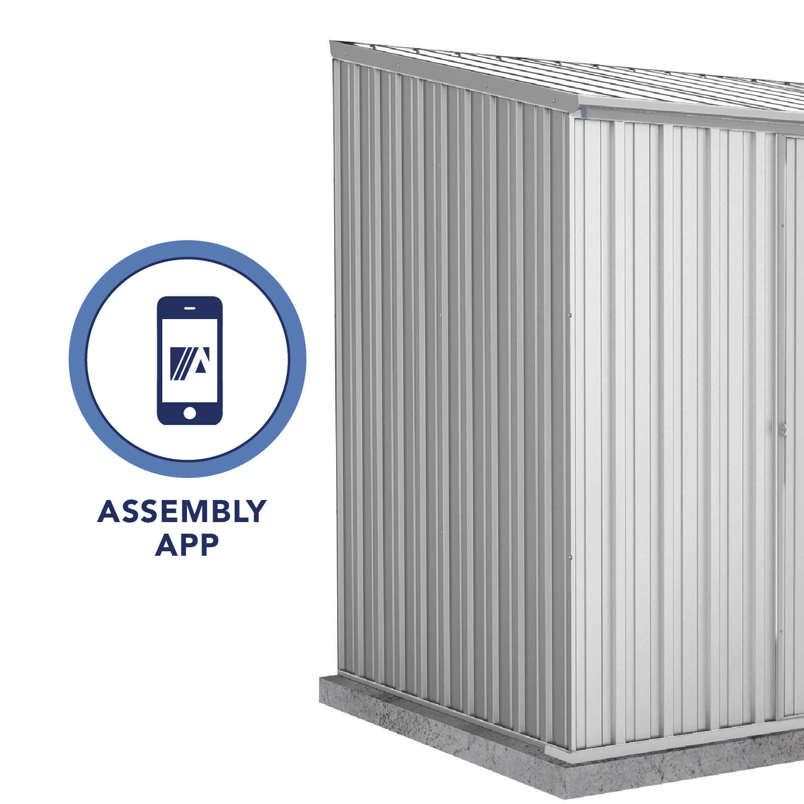 2.26mW x 1.52mD x 2.08mH Garden Shed Ezislider Single Door Zincalume