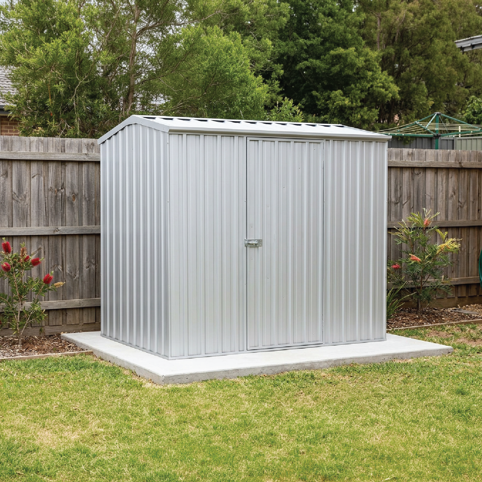 2.26mW x 1.52mD x 1.95mH Garden Shed Premier Single Door Zincalume