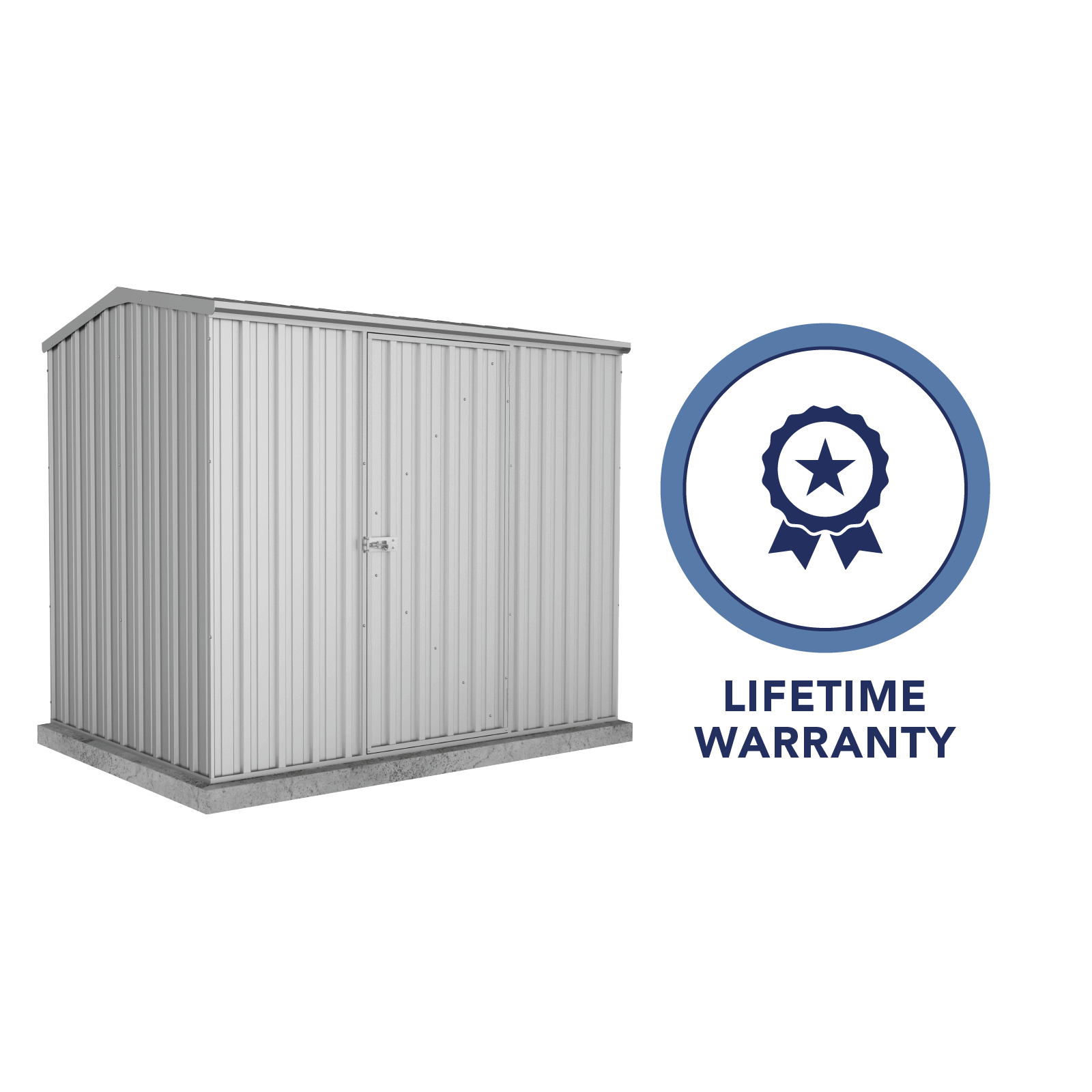2.26mW x 1.52mD x 1.95mH Garden Shed Premier Single Door Zincalume